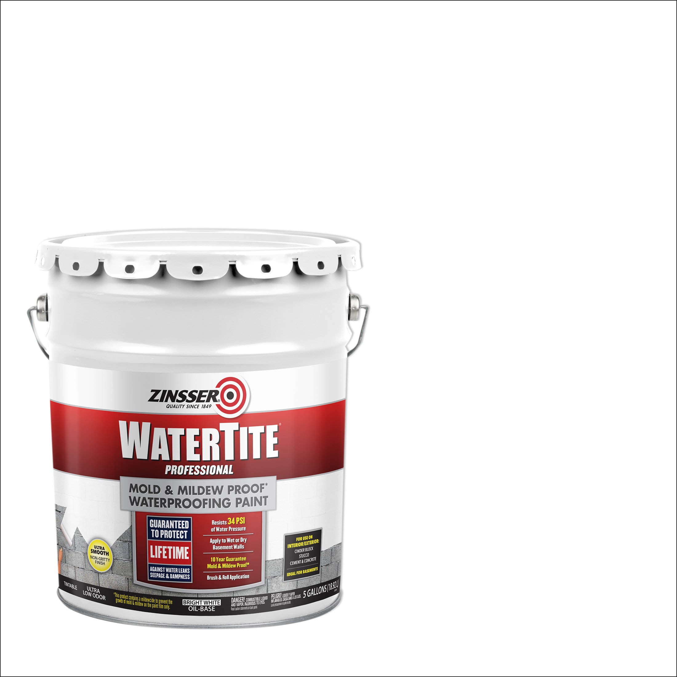 Zinsser 5000SOS WaterTite White Matte Oil-based Interior/Exterior Acrylic (5-Gallon)
