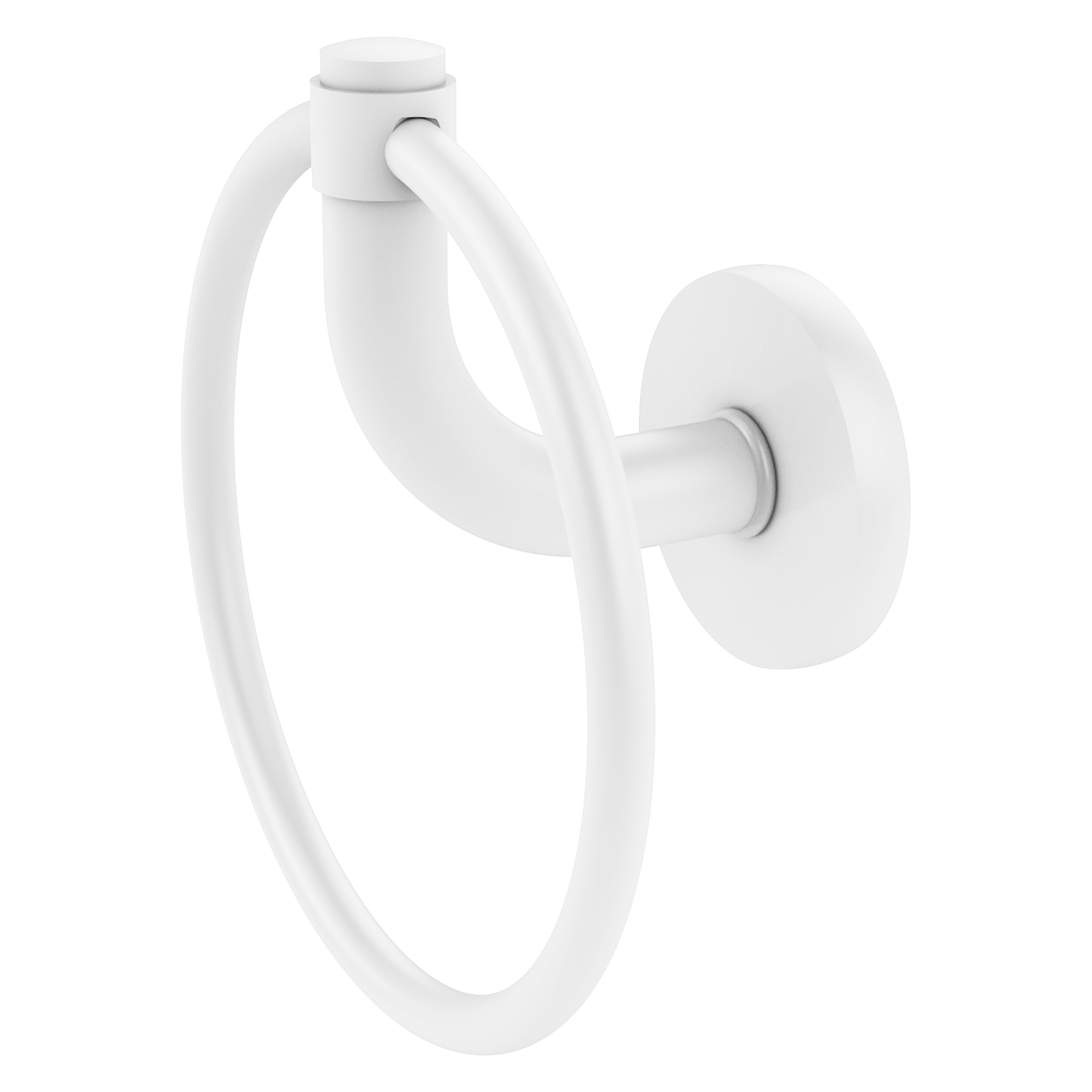 Allied Brass RM-16-WHM Remi Matte White Wall mount Single Towel Ring
