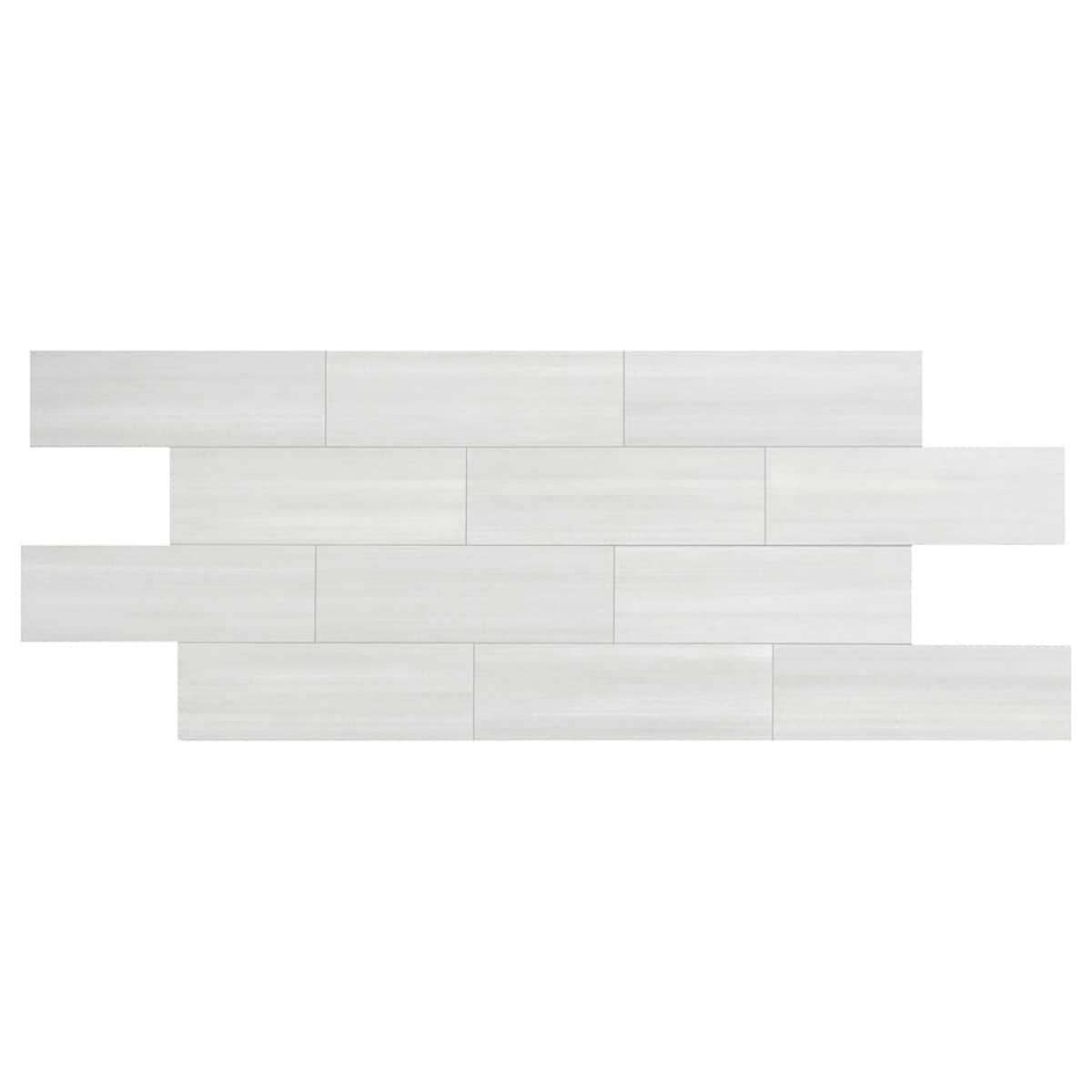 Giorbello G8110 Spazio Lazer White 4-in x 12-in Matte Porcelain Floor and Wall Tile (8-sq. ft/ Carton)