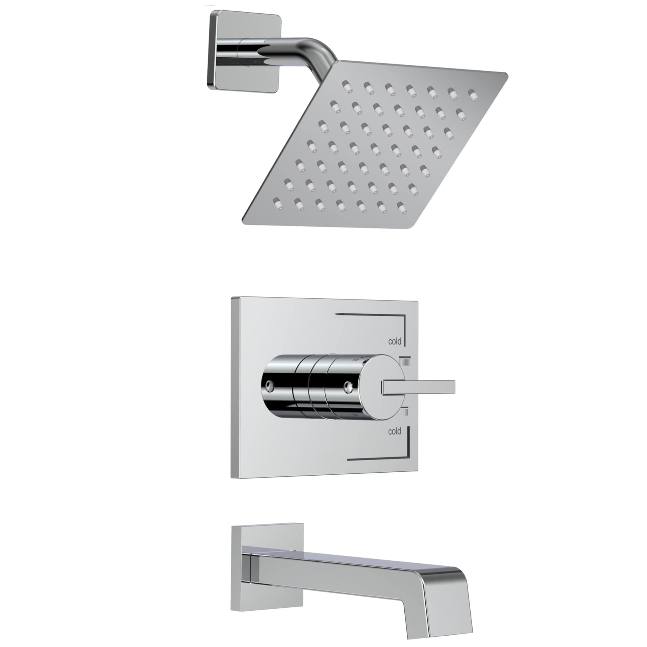 Lovav Chrome Tub Shower Faucet Complete Bathroom Fixture Kit With Rain Shower Head And Mixer Valve