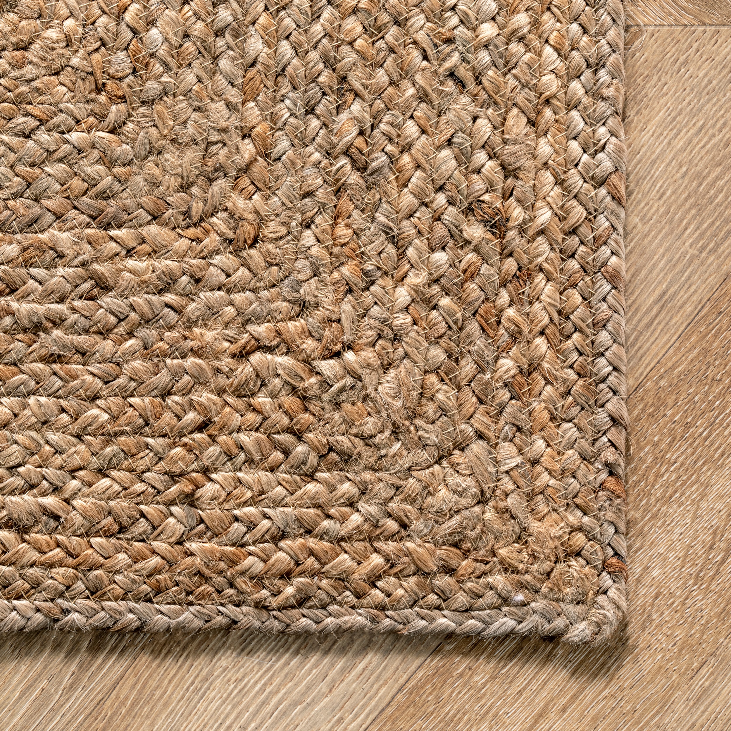 Natural Braided Jute Rectangular 4' x 6' Handmade Area Rug