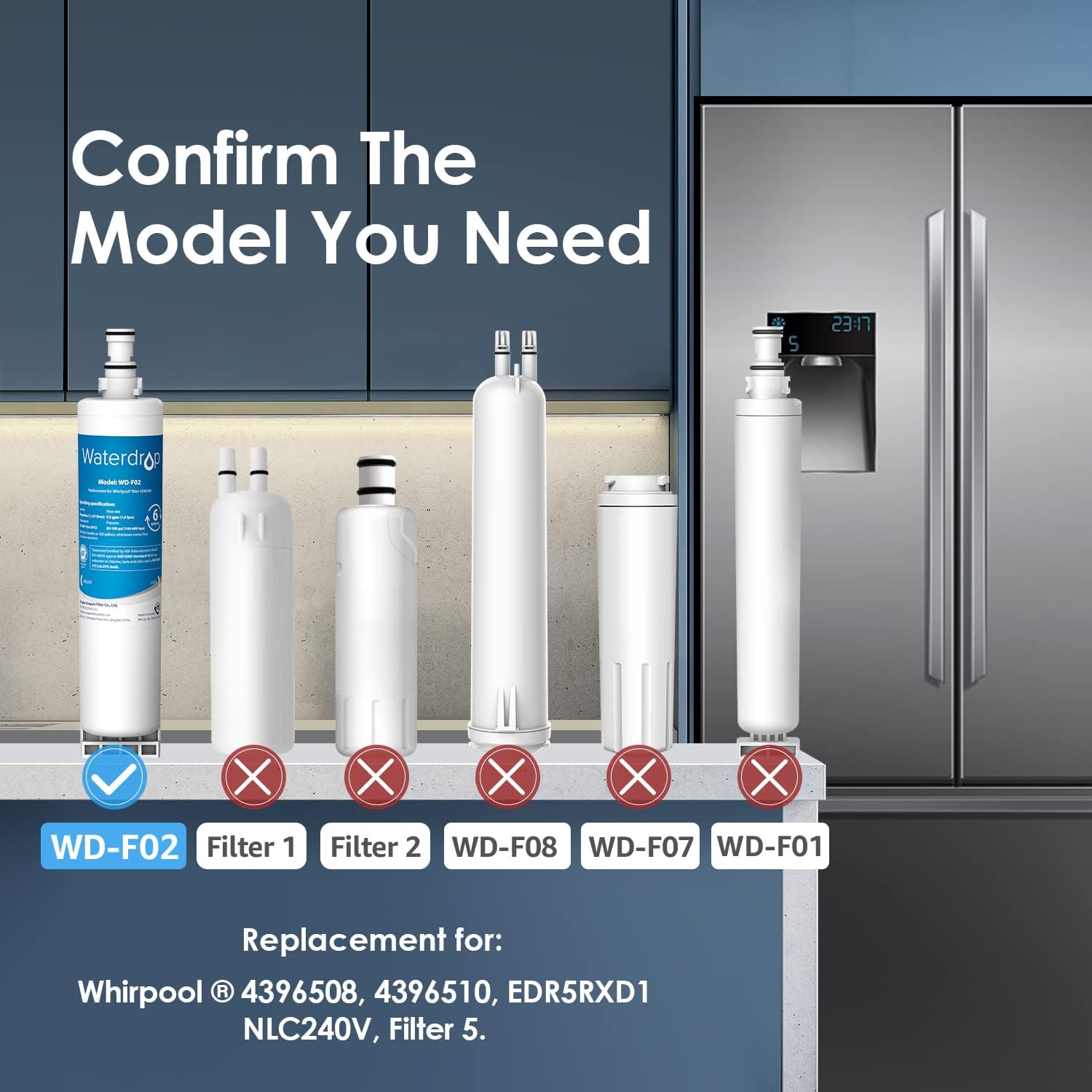 Waterdrop BL-WD-4396508-3 Refrigerator-Water-Filters - View #6