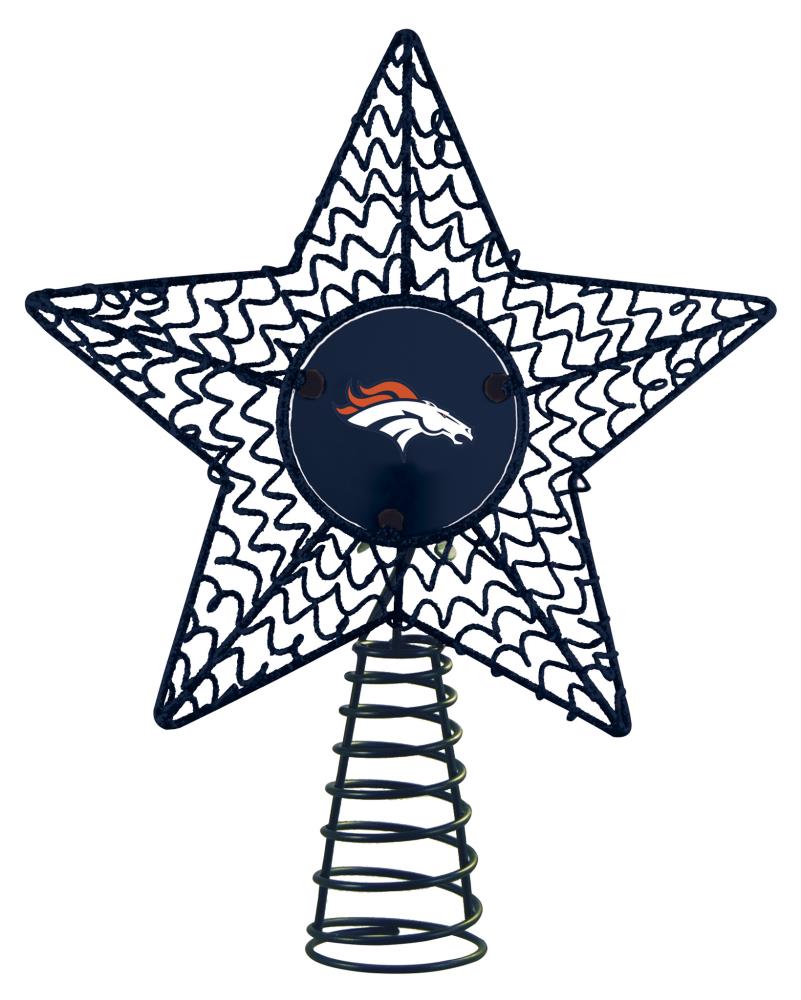 The Memory Company Denver Broncos 13-in Star Team White Christmas Tree  Topper at