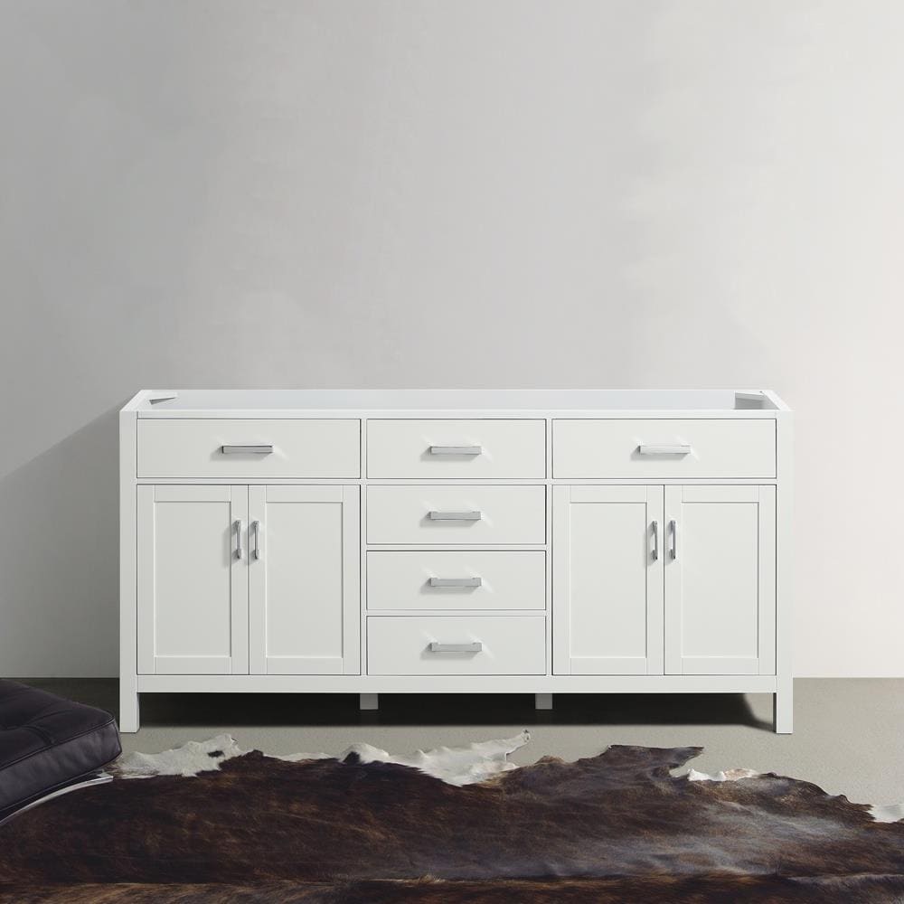 Beaumont Decor Hampton 72-in White Bathroom Vanity Base Cabinet without Top