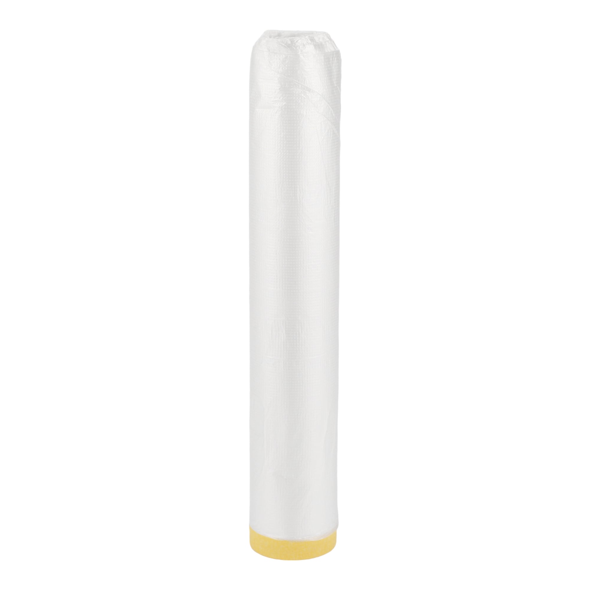 Unique Bargains 1pc Universal Pre-Taped Masking Film Plastic Cover PE Film Paper White Yellow 270x2000cm / 65.62ftx106.30 Inch