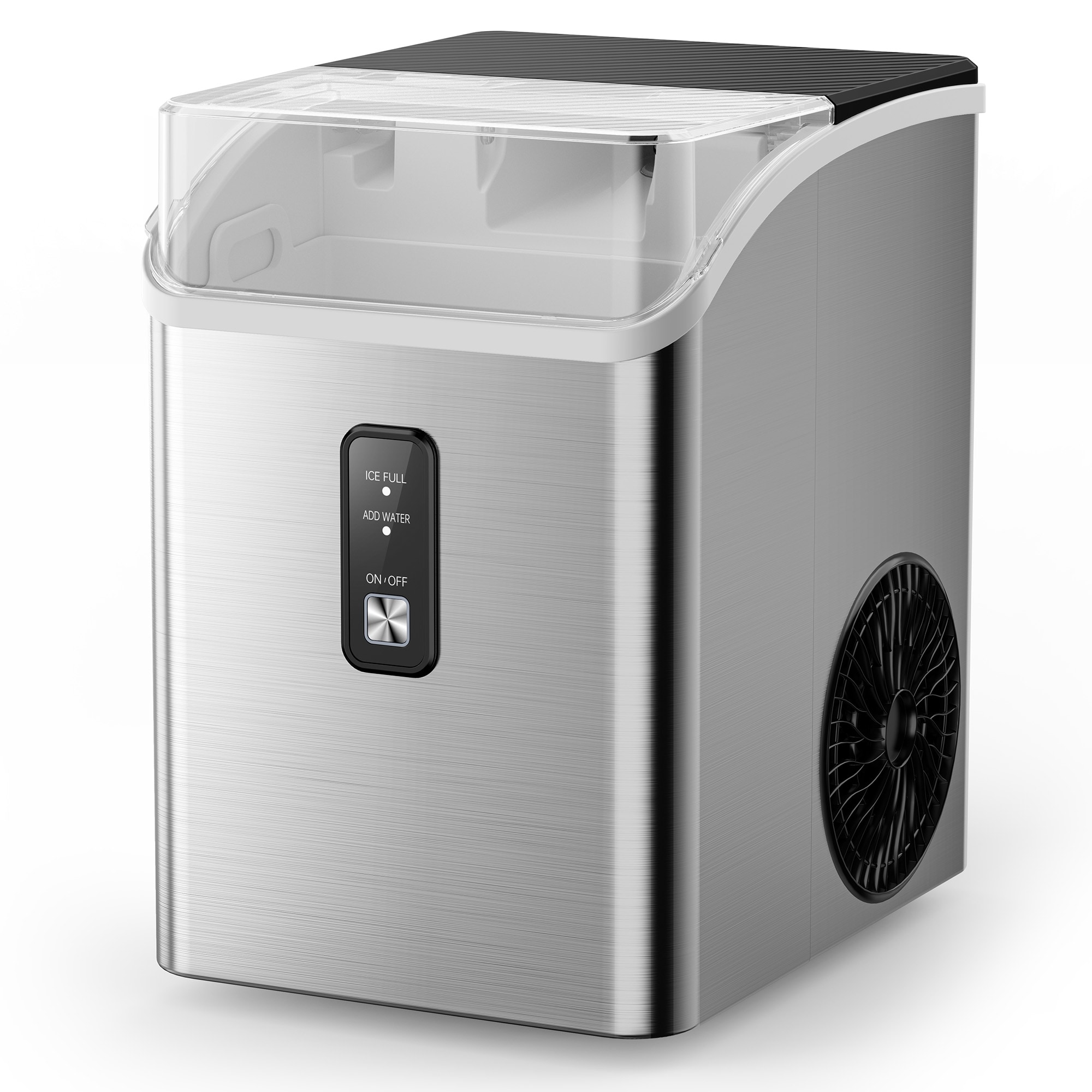 Euhomy IM064-NSI-E-LS-SC  33 lbs per Day Countertop Nugget Ice Maker with Soft Chewable Ice and Self Clean in Silver