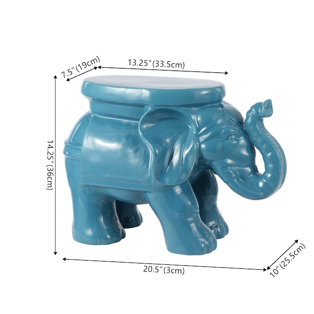 JONATHAN Y White Elephant Contemporary Transitional 14.25-in JONATHAN Y White Elephant Contemporary Transitional 14.25-in