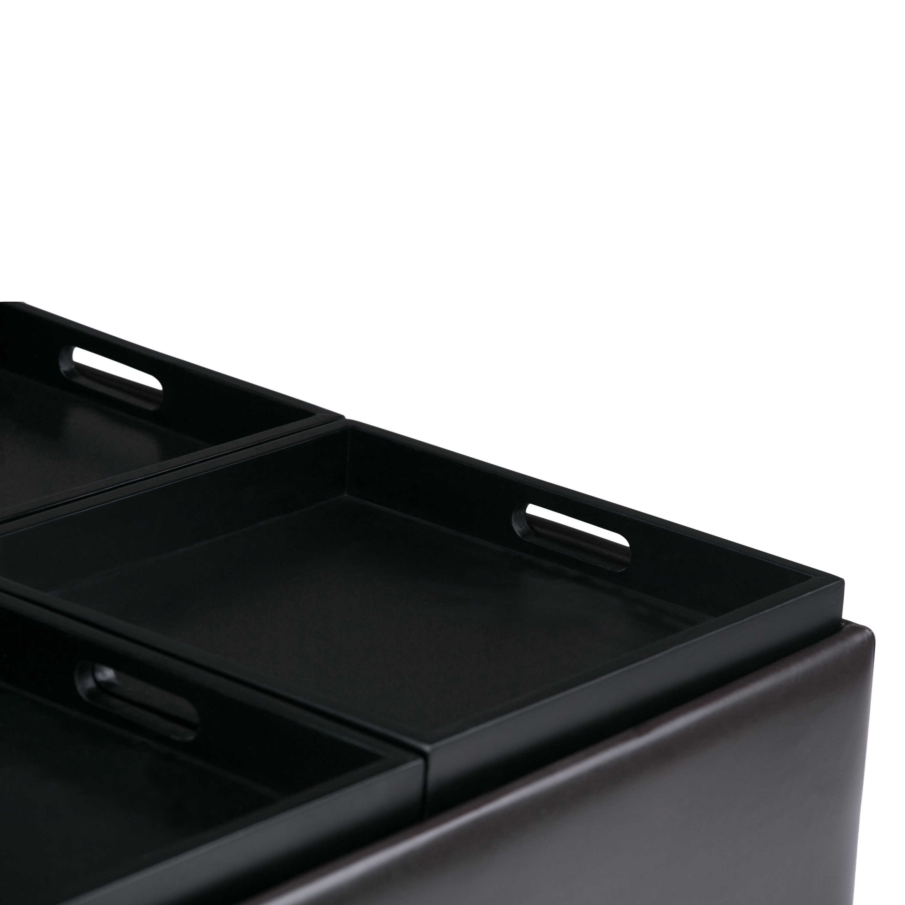 Avalon Square Tufted Cocktail Ottoman with Integrated Storage
