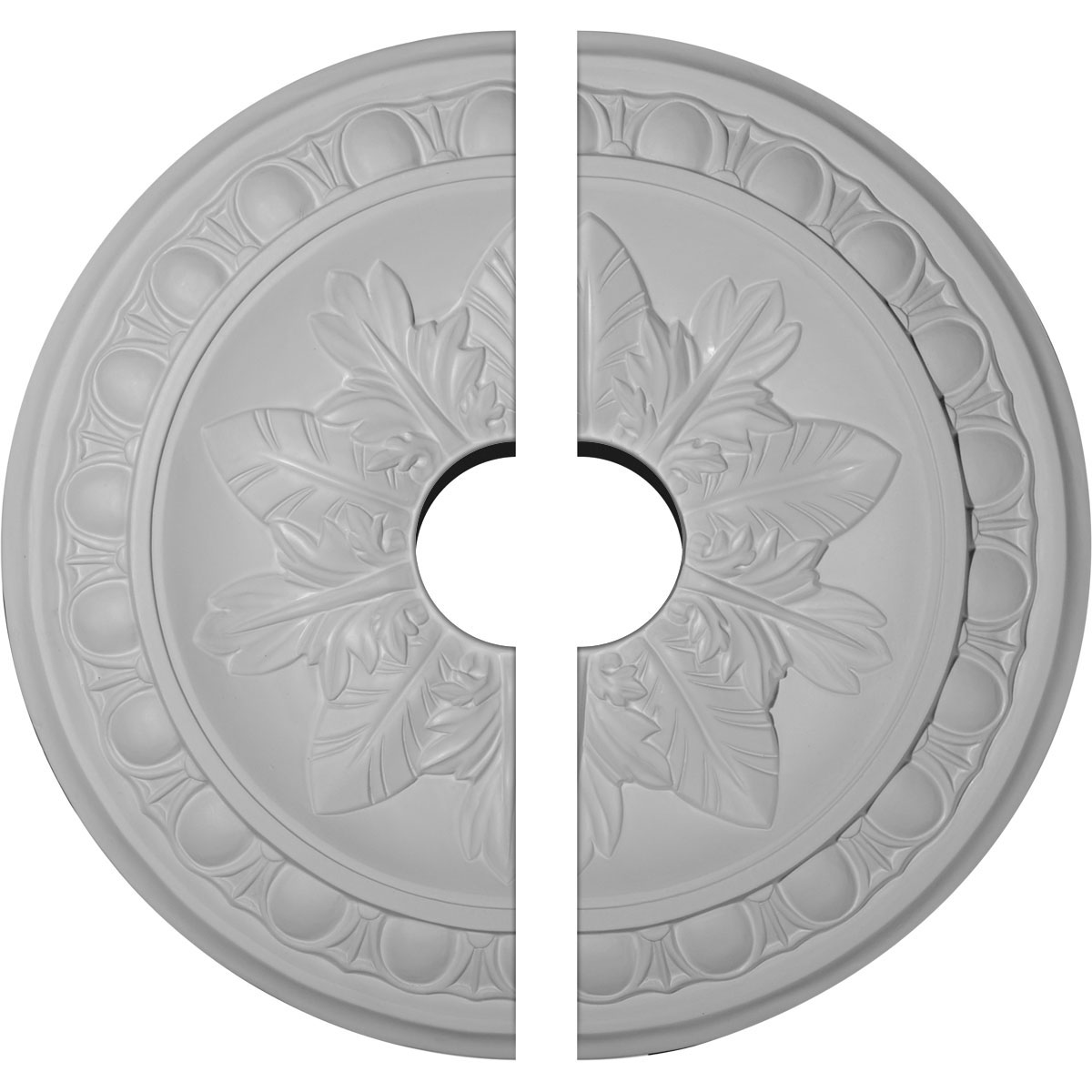 Ekena Millwork CM17EX2-03500 Exeter 17.75-in W x 17.75-in L Architectural White Polyurethane Split Ceiling Medallion