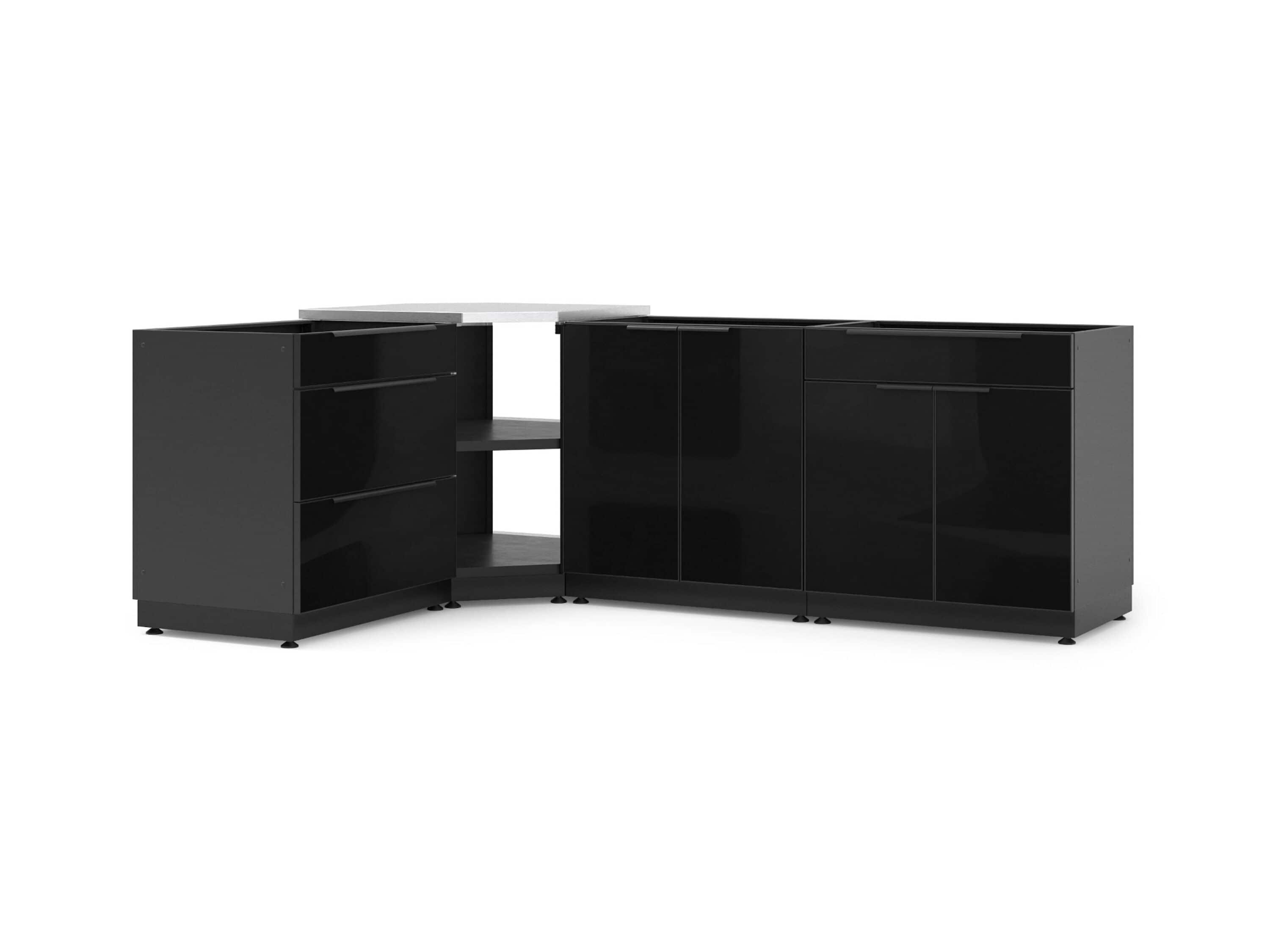 NewAge Products 67700 Aluminum Black 4 -Piece 112-in W x 24-in D x 35.5-in H Modular Outdoor Kitchen Set