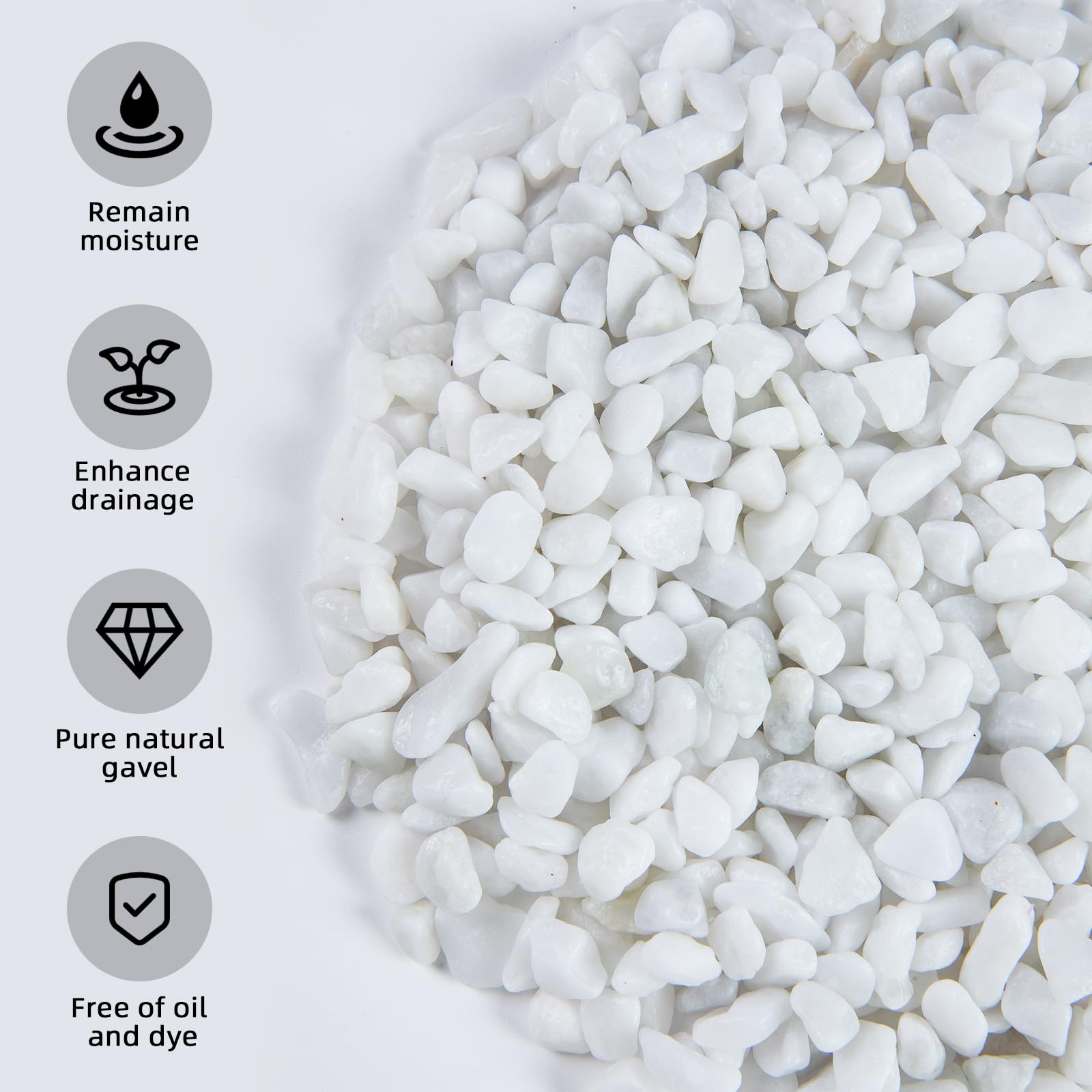 Afoxsos 5lb River Rocks Polished Silica Gravel Decorative Pebbles Snow ...