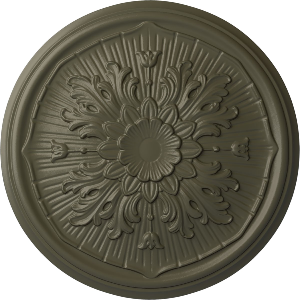 Ekena Millwork CM16LUWHF Luton 15.75-in W x 15.75-in L Painted Witch Hazel Polyurethane Whole Ceiling Medallion