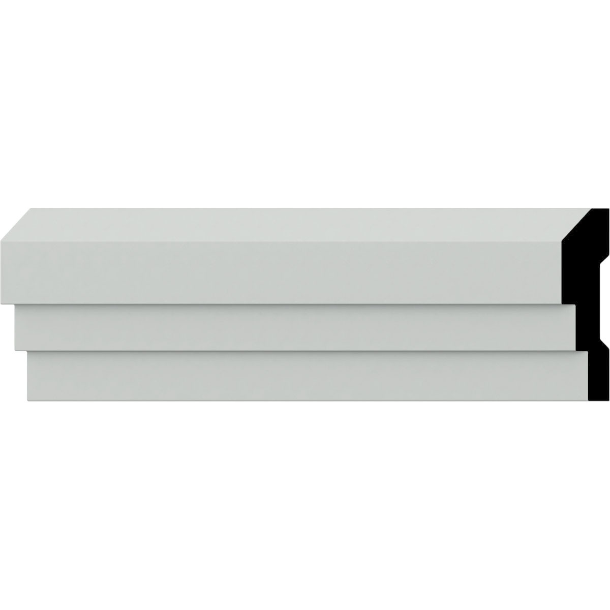 Ekena Millwork CHA04X01BL-CASE-2 Blackthorne 1-in x 4-in x 7-ft 10-1/2-in Primed Polyurethane Chair Rail Moulding 2 -Pack