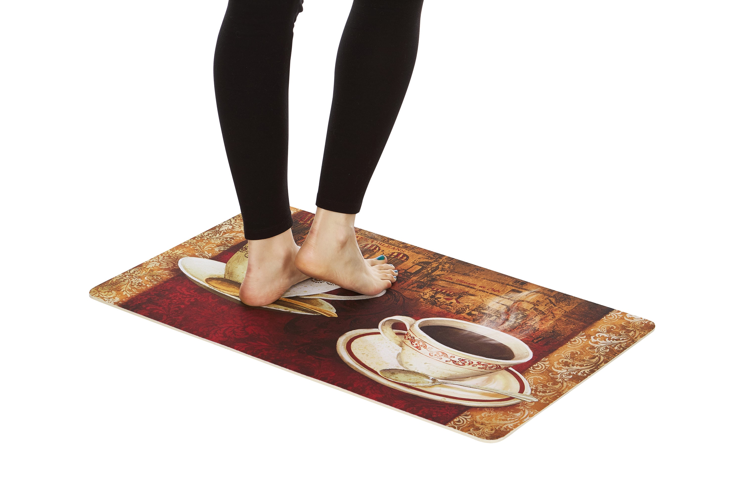 J&V TEXTILES 1-1/2-ft x 2-1/2-ft Coffee Polyester Rectangular Indoor  Decorative Anti-fatigue Mat in the Mats department at