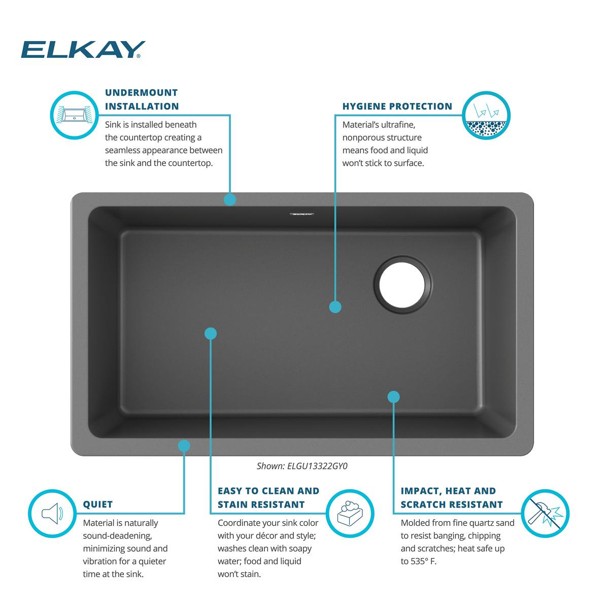 Elkay ELGU13322GY0 Kitchen-Sinks - View #4