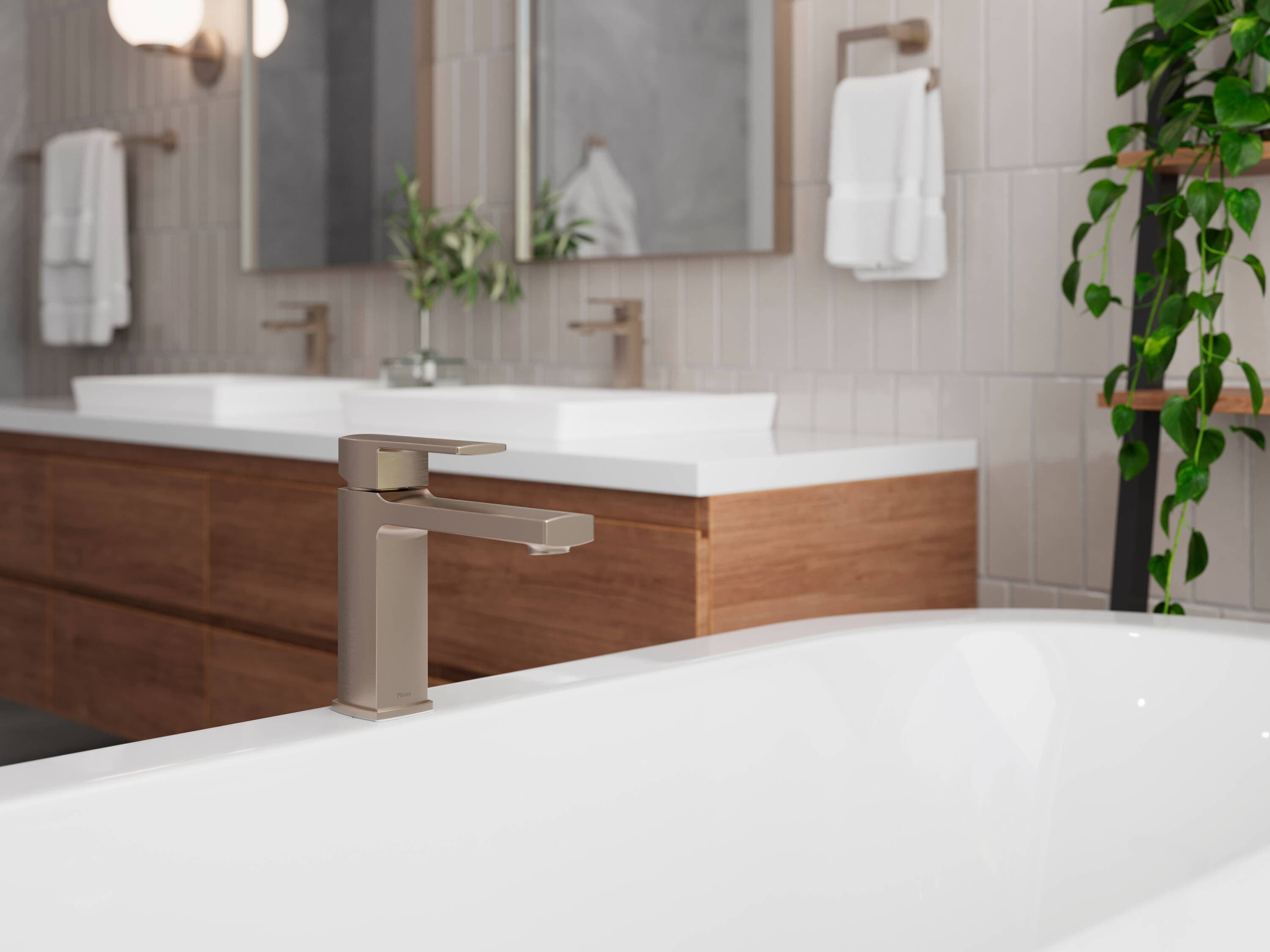 Deckard Brushed Nickel Single Handle Roman Tub Faucet