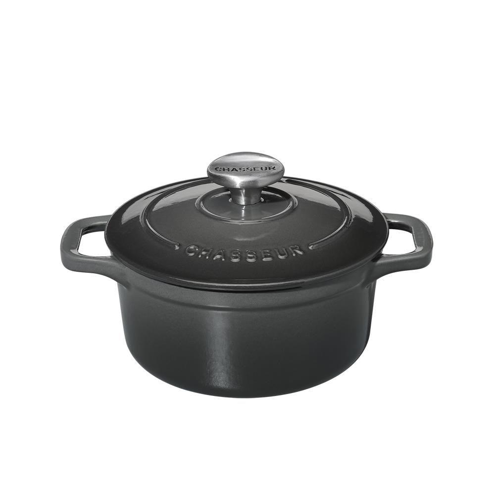 Chasseur French Enameled Cast Iron Round Dutch Oven, 1.9-Quart, Caviar ...