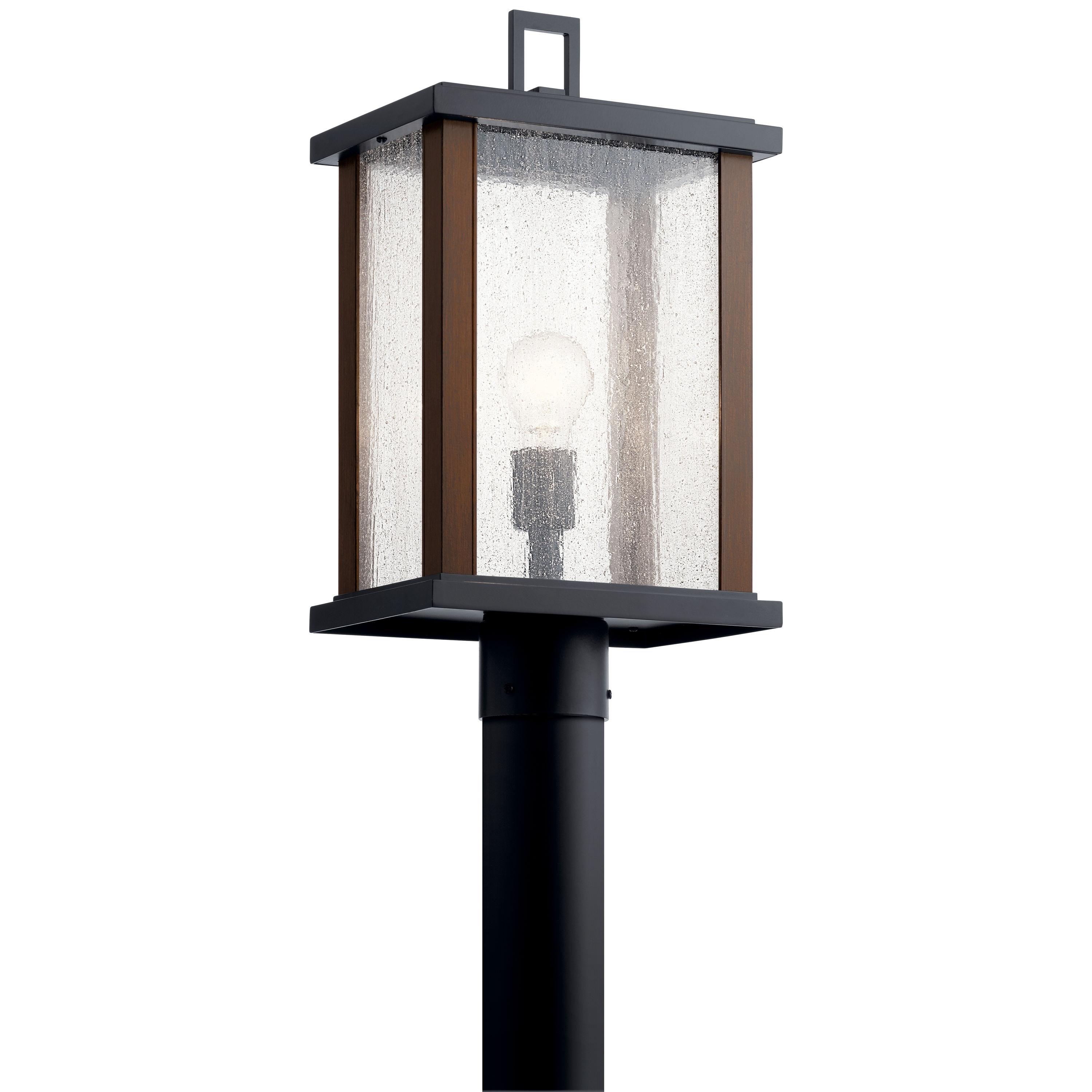 Kichler Marimount 150-Watt 18.25-in Black Farmhouse Light Post Lantern