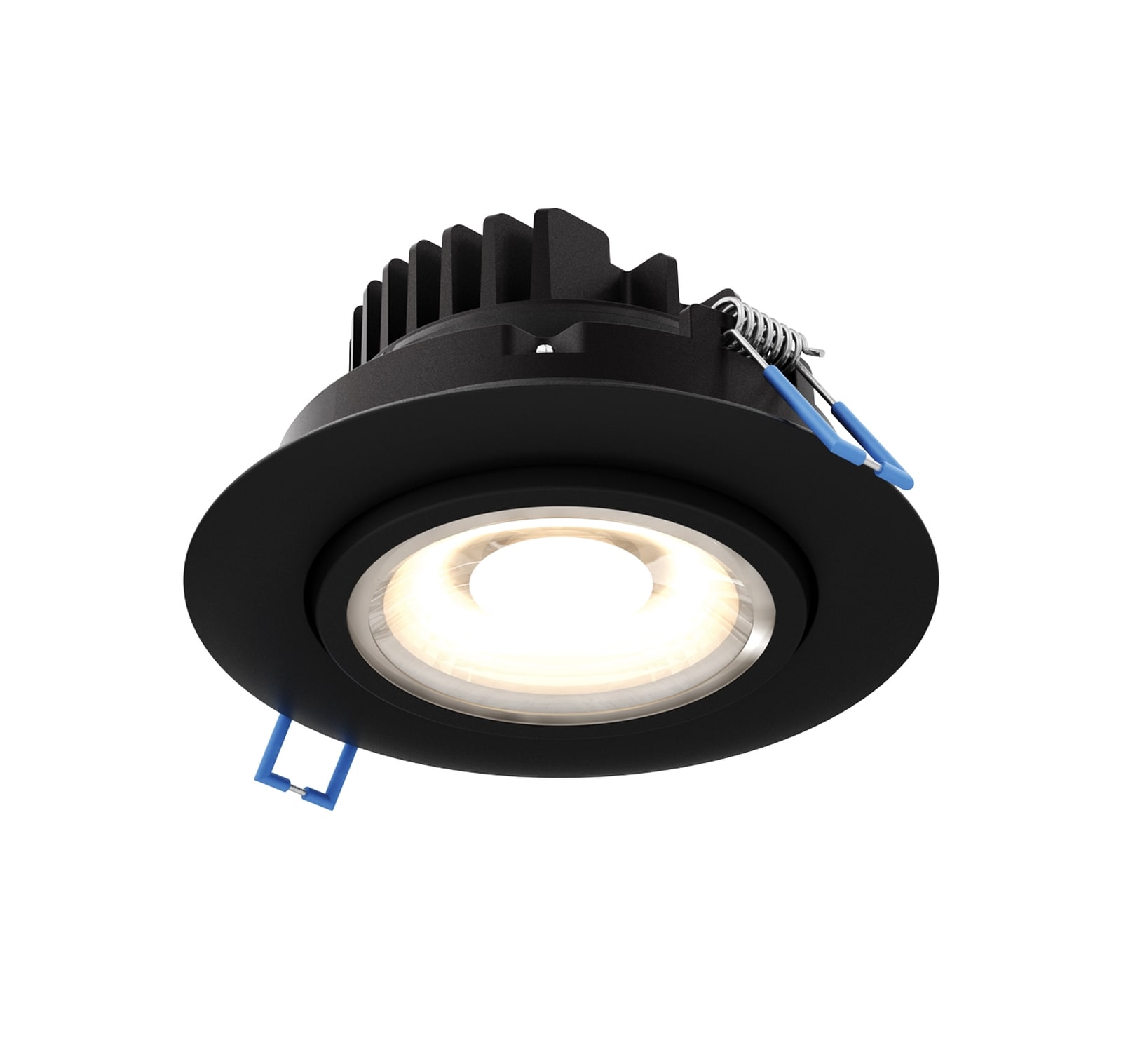 DALS Lighting GMB4-CC-BK Directional Black 4-in 810 -Lumens Switchable Round Dimmable LED Canless Wet rated Recessed Downlight