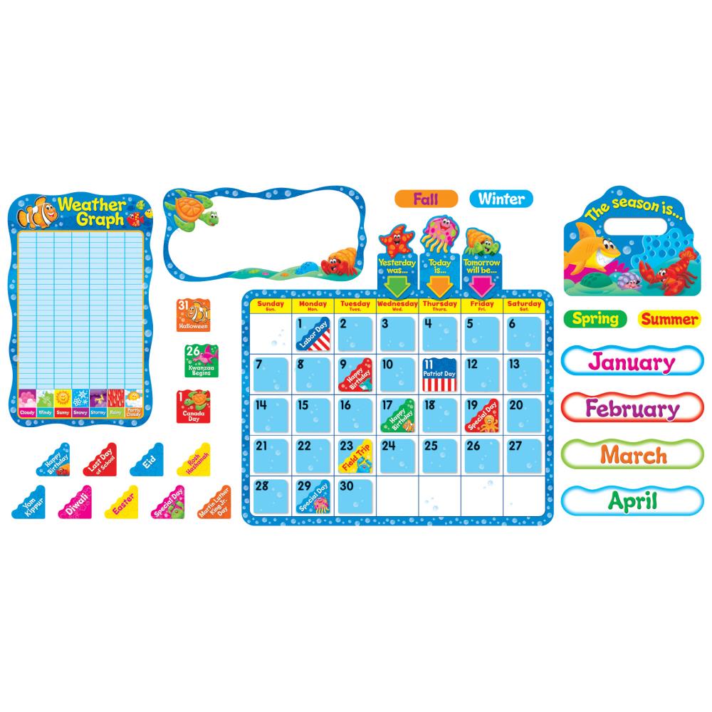 TREND Enterprises Sea Buddies Calendar Bulletin Board Set, 2 Sets at ...