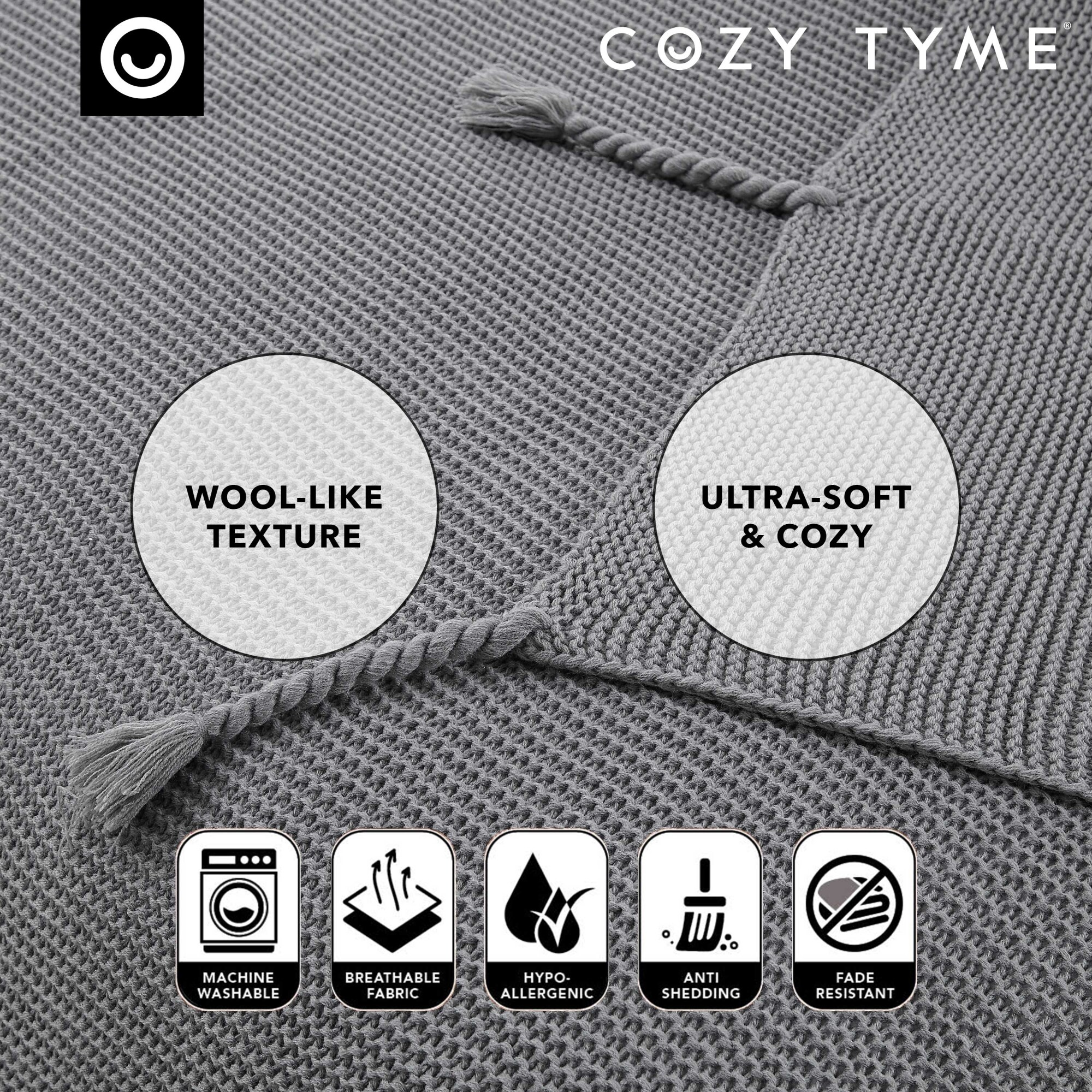 Cozy Tyme T293-30GR-LS Blankets-And-Throws - View #5