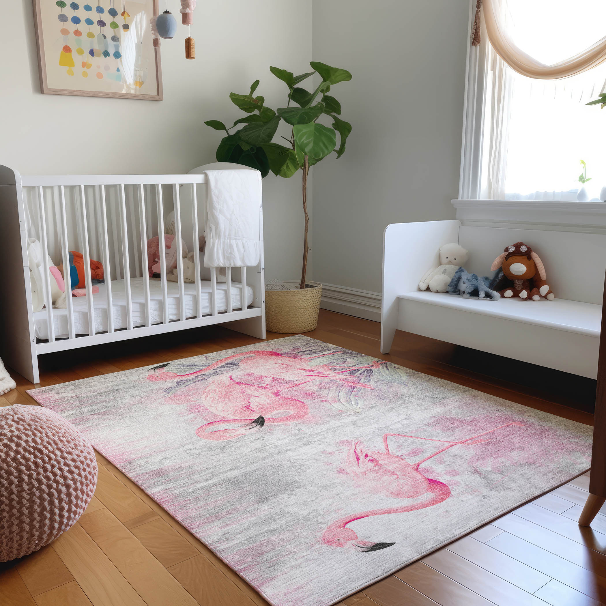 Addison Rugs AMF197PI9X12 Mayfield AMF197PI 9 x 12 (ft) Loomed Polyester Pink Rectangular Indoor Geometric Machine washable Area rug
