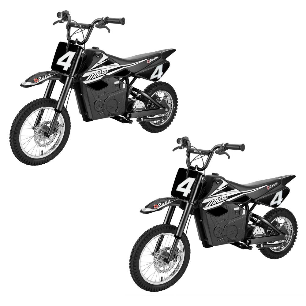 Mx650 Dirt Rocket High-torque Electric Motocross Dirt Bike, Black (2 Pack) | - Razor 108932