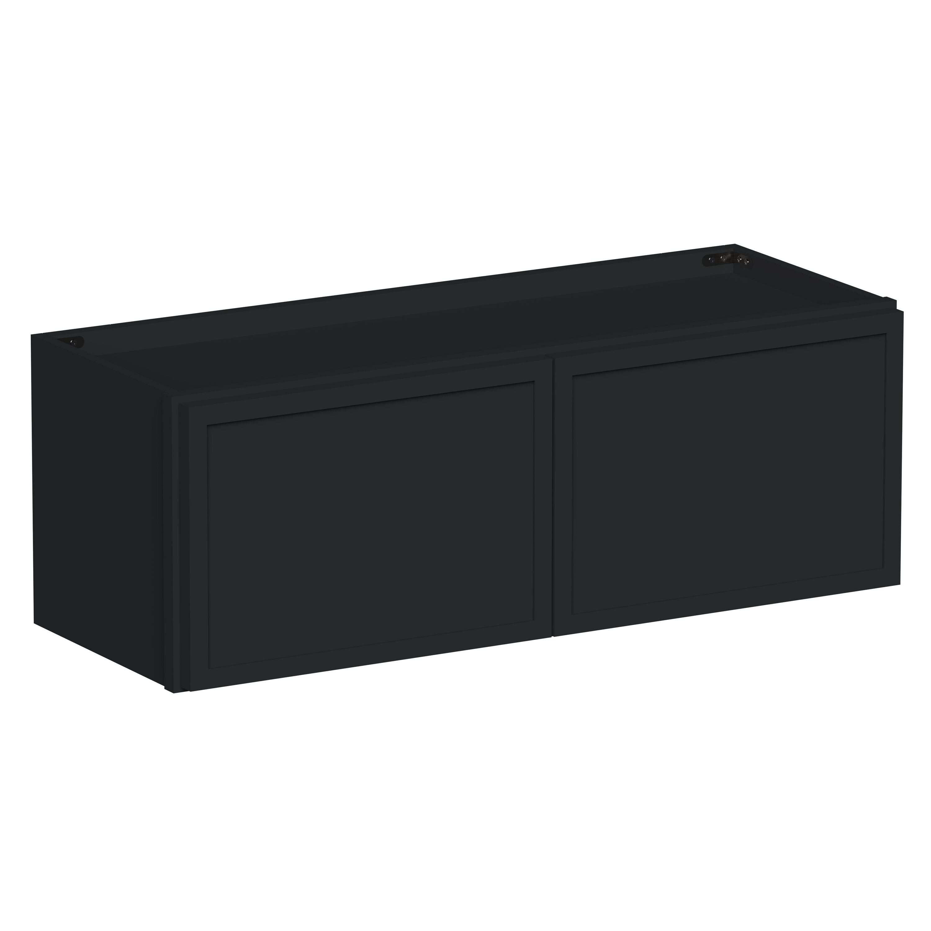 Boyel Living 33-in W x 12-in H x 12-in D Black Shaker Ready-to-Assemble Kitchen Wall Cabinet with Soft-Close Hardware
