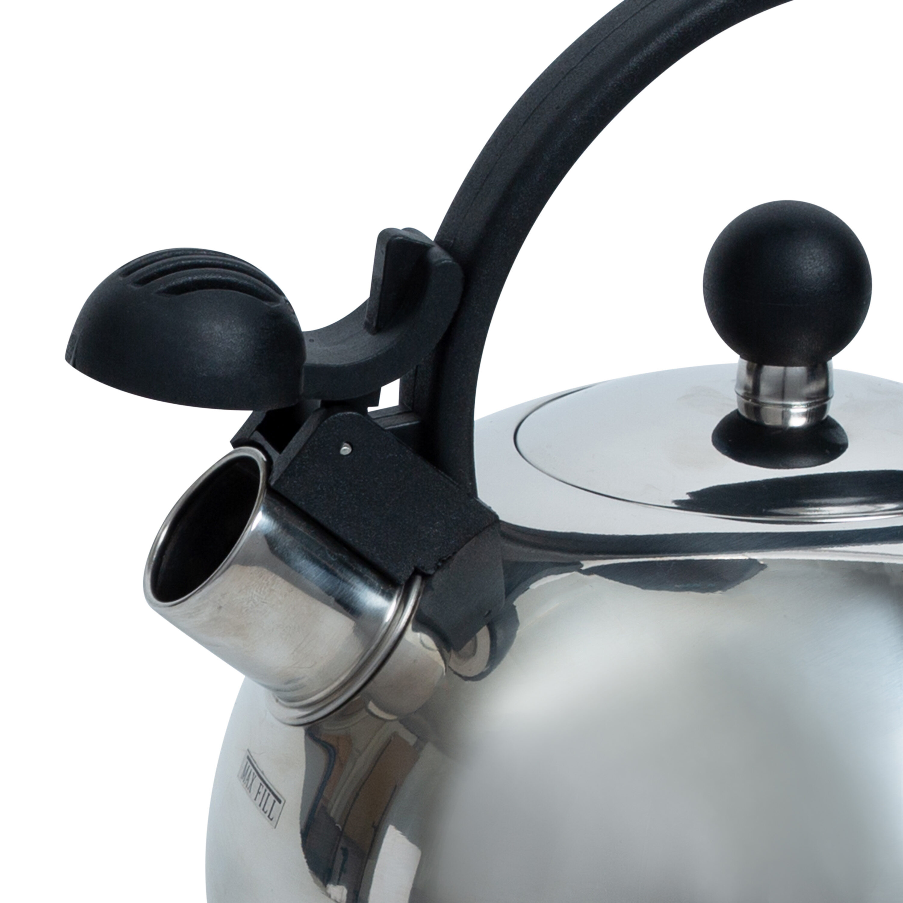 Kitchen Details 14 Cup/3.4 L Stainless Steel Tea Kettle, Red 