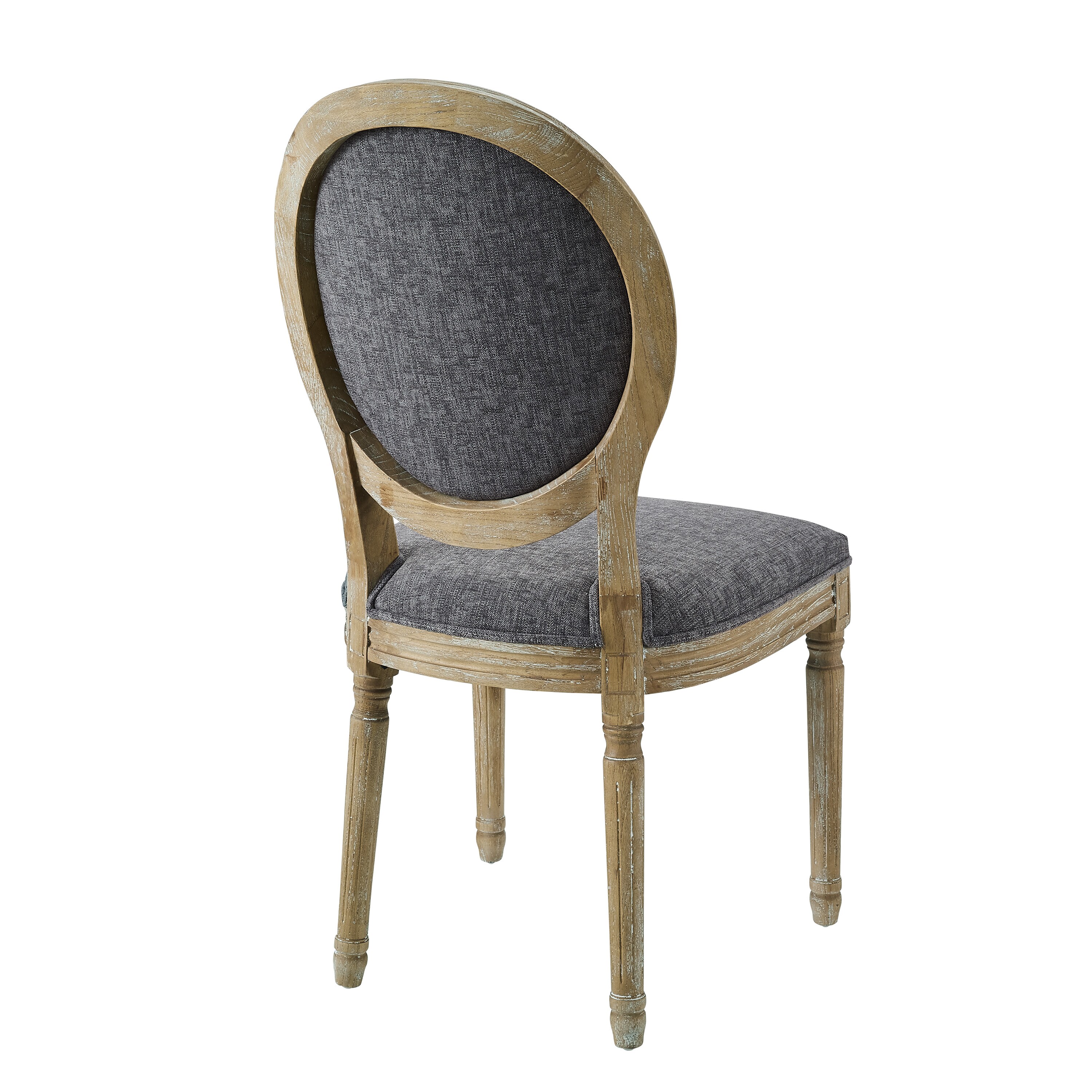 Dark Natural Brown Upholstered Oval Back Side Chair Set