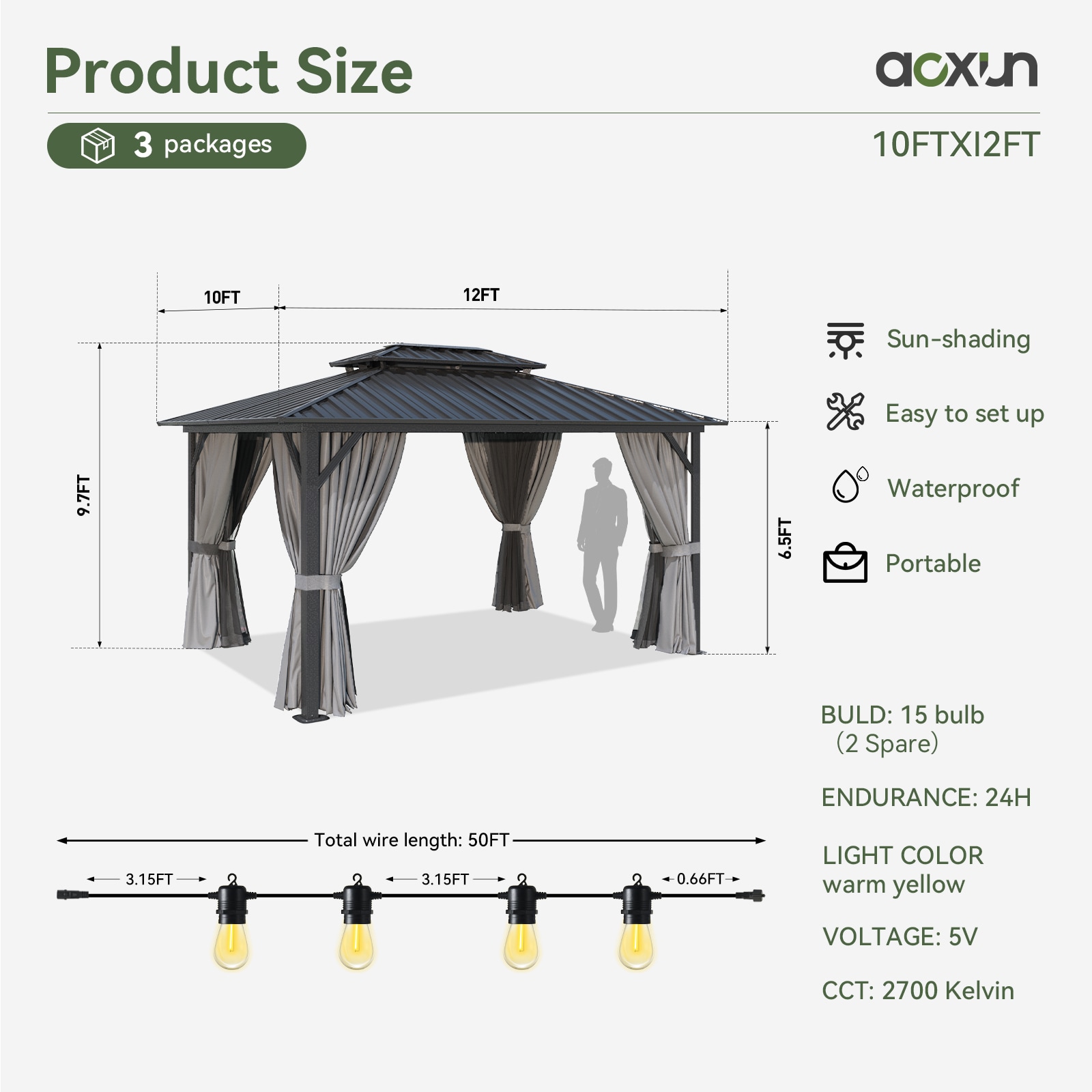 AOXUN AX-014GL41 Wood-Resin-Gazebos - View #8