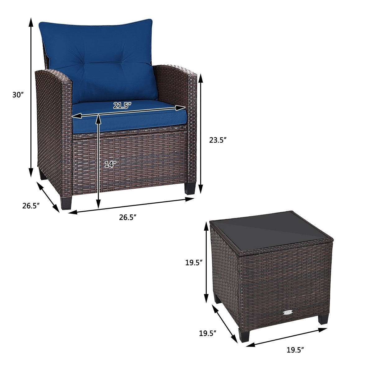 Clihome CWCH-HW68AC667NY Patio-Conversation-Sets - View #4