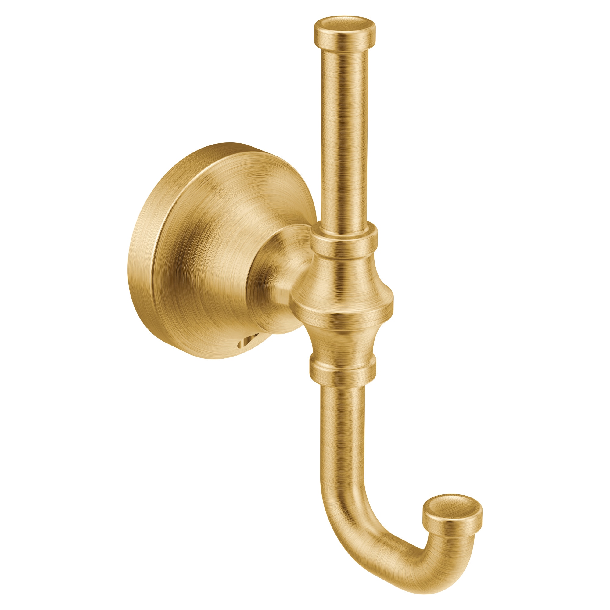 Moen YB0503BG Colinet Brushed Gold Double-Hook Wall Mount Towel Hook