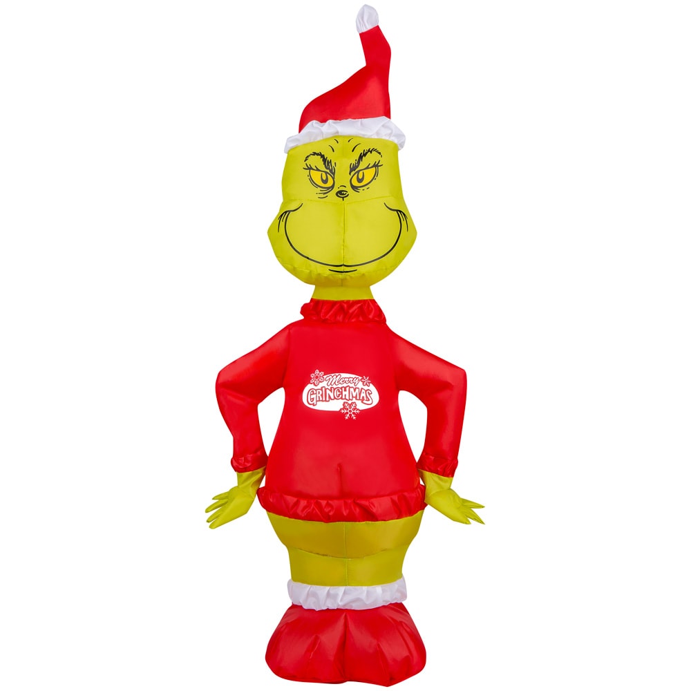 Grinch Dr Seuss's 3.5-ft Lighted Dr. Seuss The Grinch Merry Christmas  Inflatable in the Christmas Inflatables department at