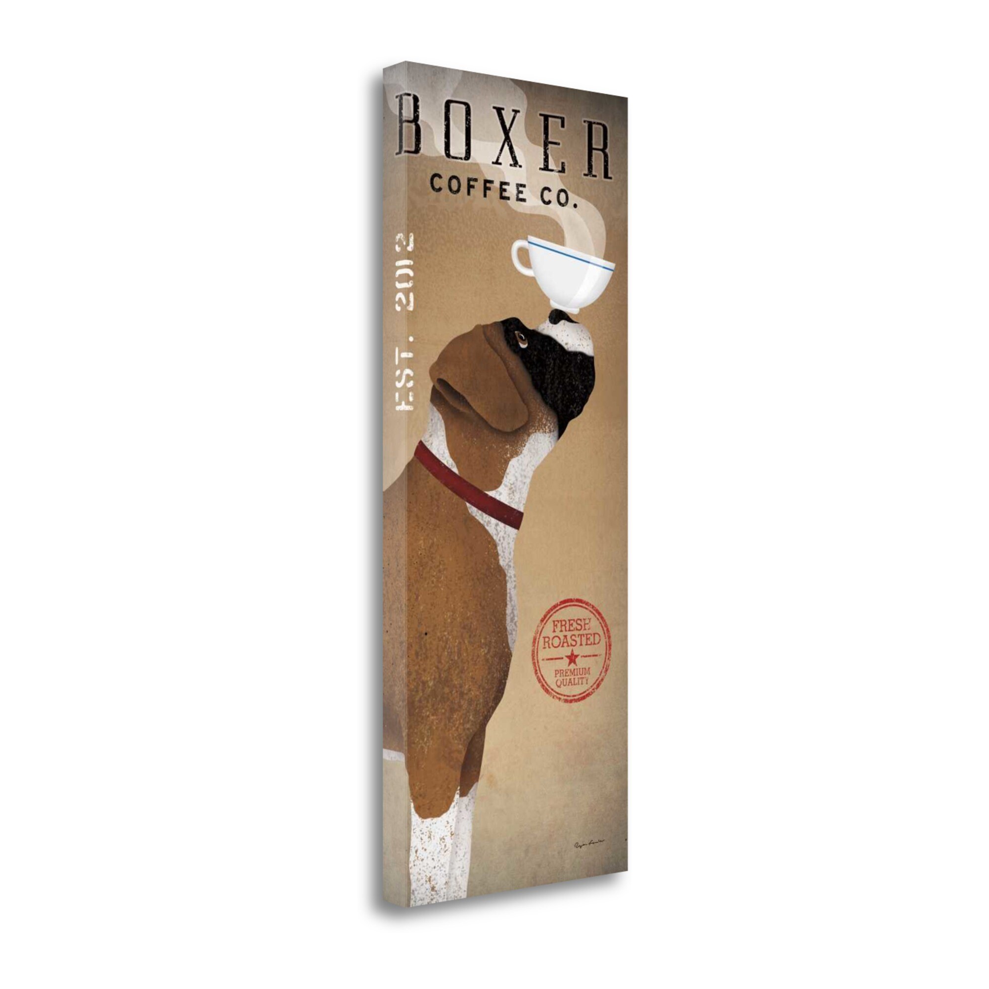 Tangletown Fine Art WA613385-1640C Boxer Coffee Co. V Ryan Fowler 40-in H x 16-in W Animals Print on Canvas