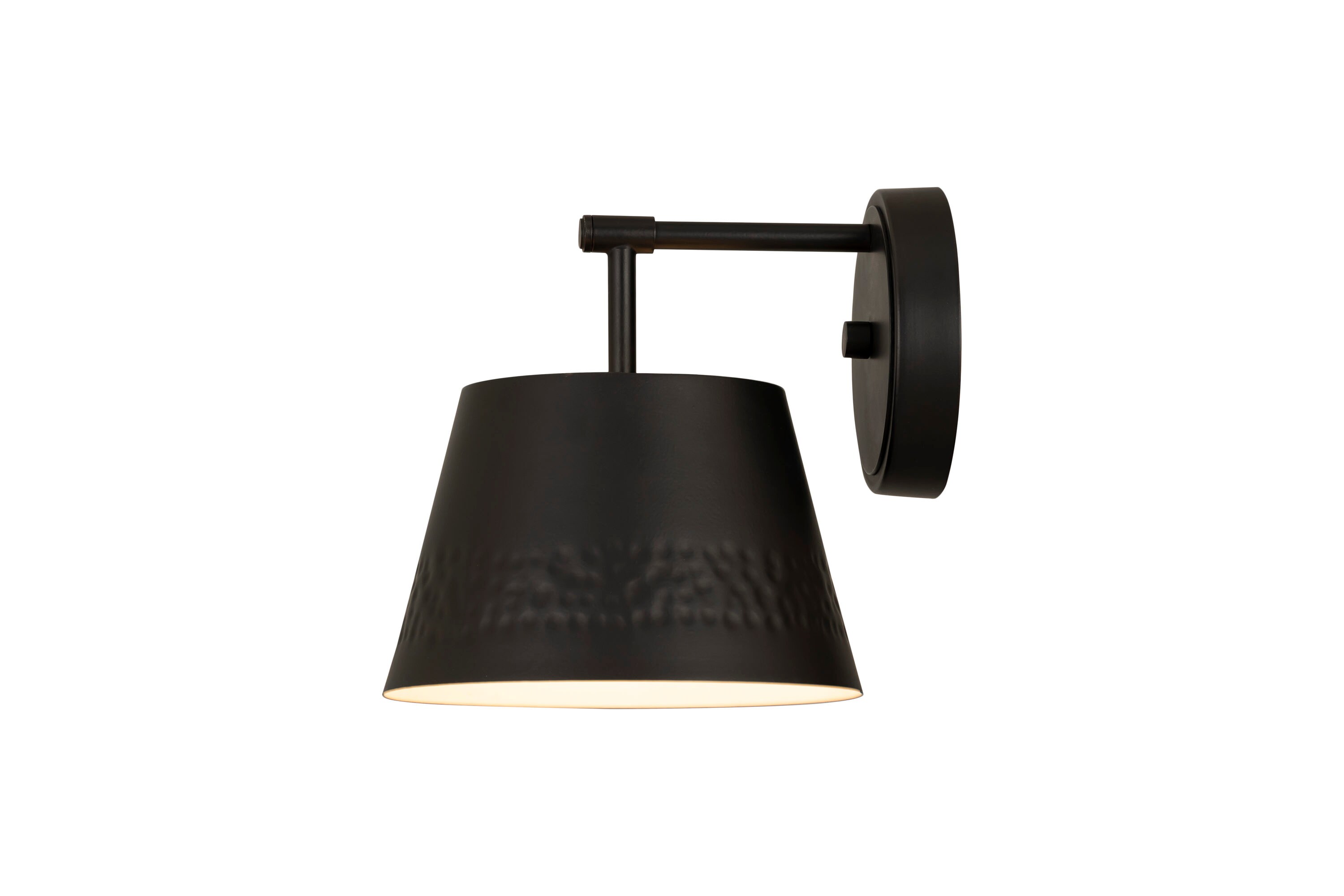 Maddox Matte Black Dimmable Wall Sconce with Hammered Detail