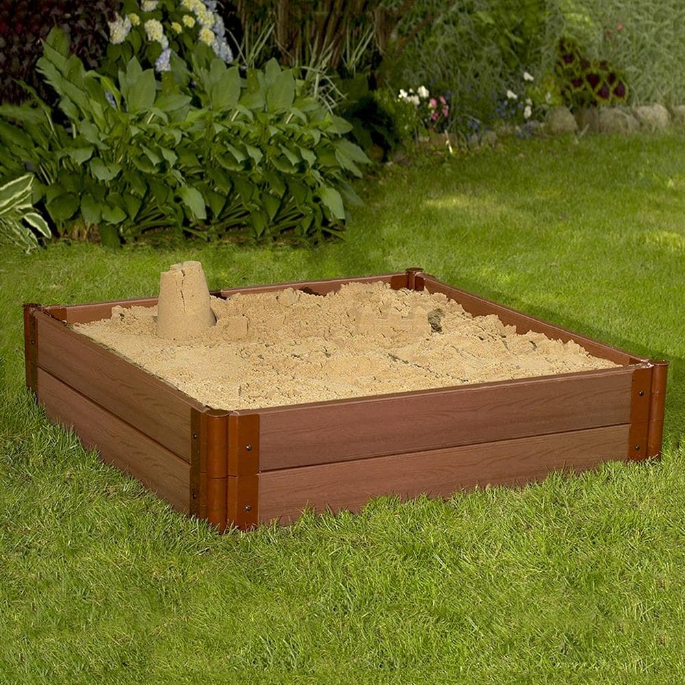 Badger Basket 46.5-in x 46.5-in Brown Square Wood Sandbox in the