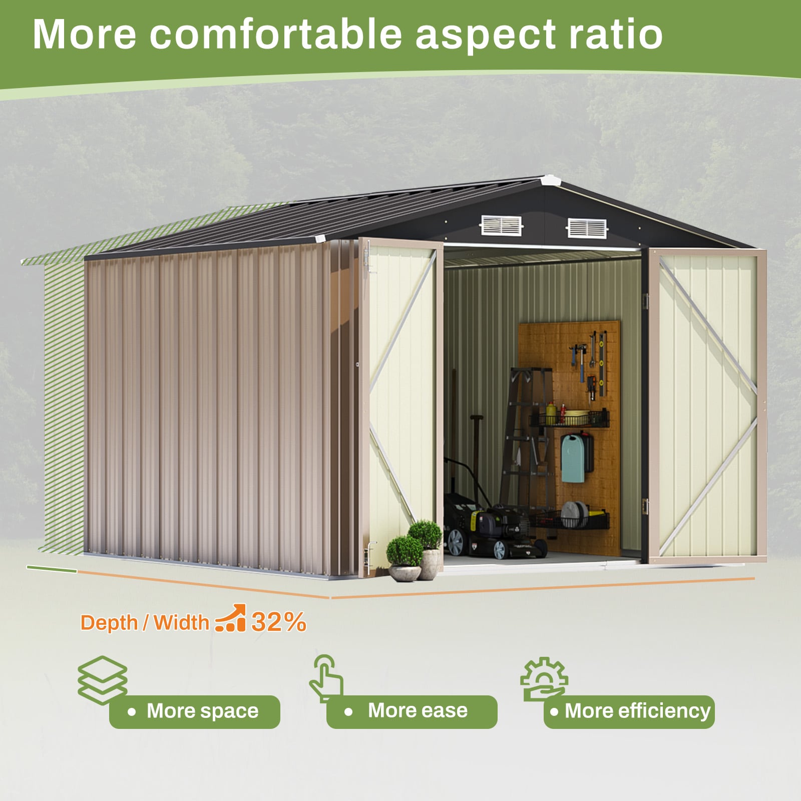 Patiowell WES-PS23-0355A-8 Metal-Storage-Buildings-Sheds - View #7