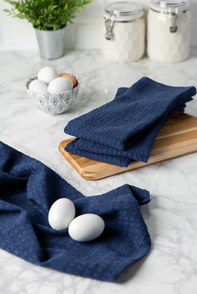 DII Aqua Recycled Cotton Waffle Dishtowel (Set of 6)