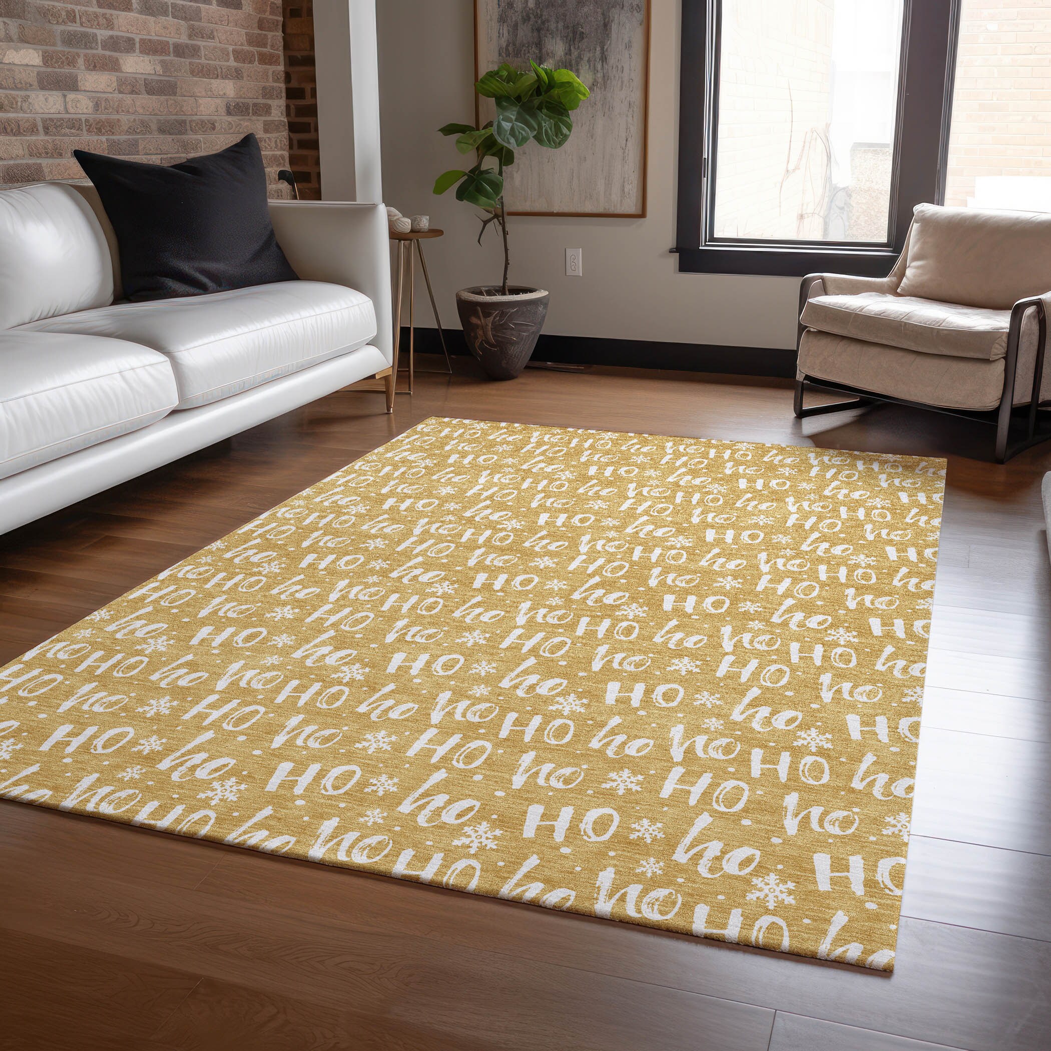 Addison Rugs ACN1814GO5X8 Chantille ACN1814GO 5 x 7 (ft) Loomed Gold Rectangular Indoor/Outdoor Machine washable Pet Friendly Area rug