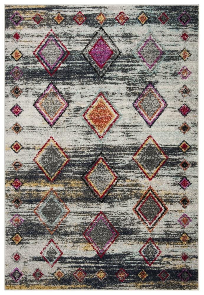 Safavieh ADR205F-6 Adirondack Zayne 6 x 9 (ft) Loomed Light Gray/Red Rectangular Indoor Distressed/Overdyed Moroccan Area rug
