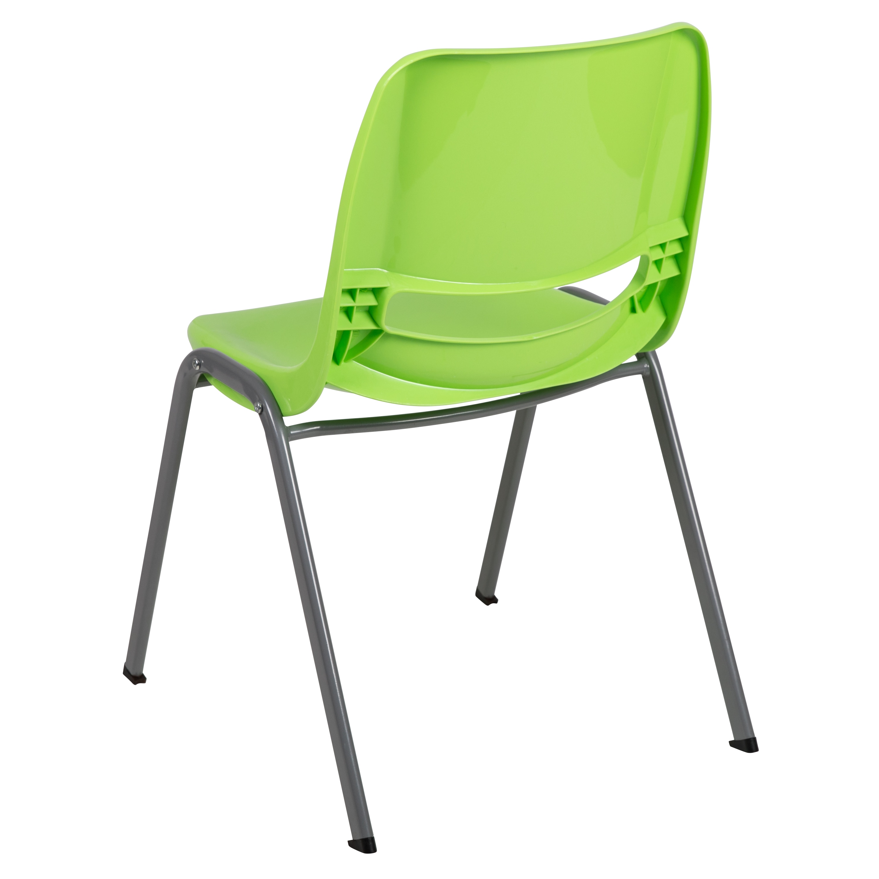 Green Ergonomic Metal Frame Stacking Chair