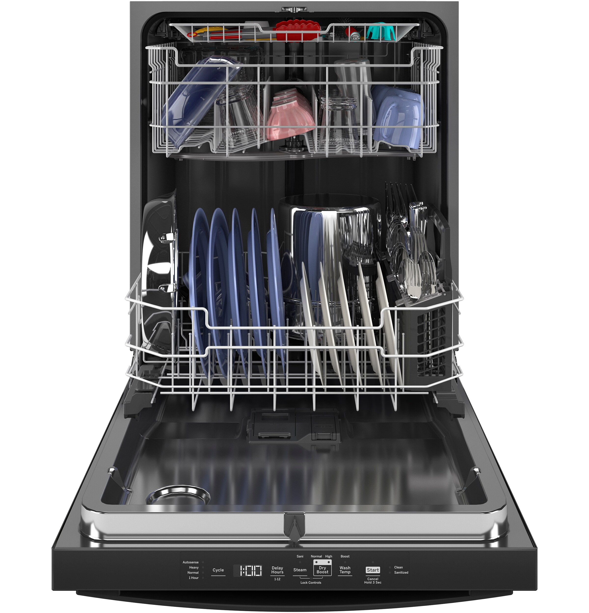 GE Dry Boost 24-in Top Control Built-in Dishwasher With Third Rack ( Stainless Steel ) ENERGY STAR, 50-Decibel Very Quiet Sound Level