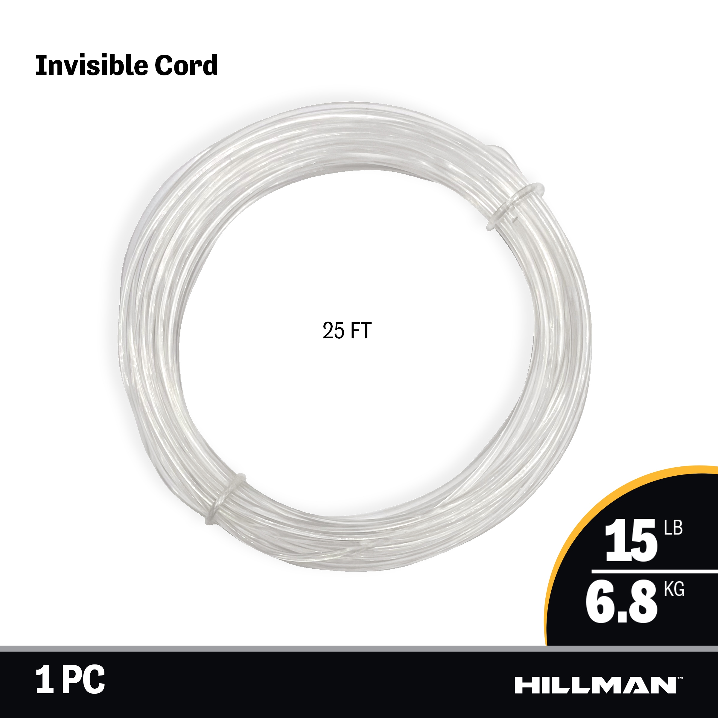 OOK 50102 Picture Hanging Wire, 15 ft L, Nylon, Clear, 20 lb #VORG9281734,  50102