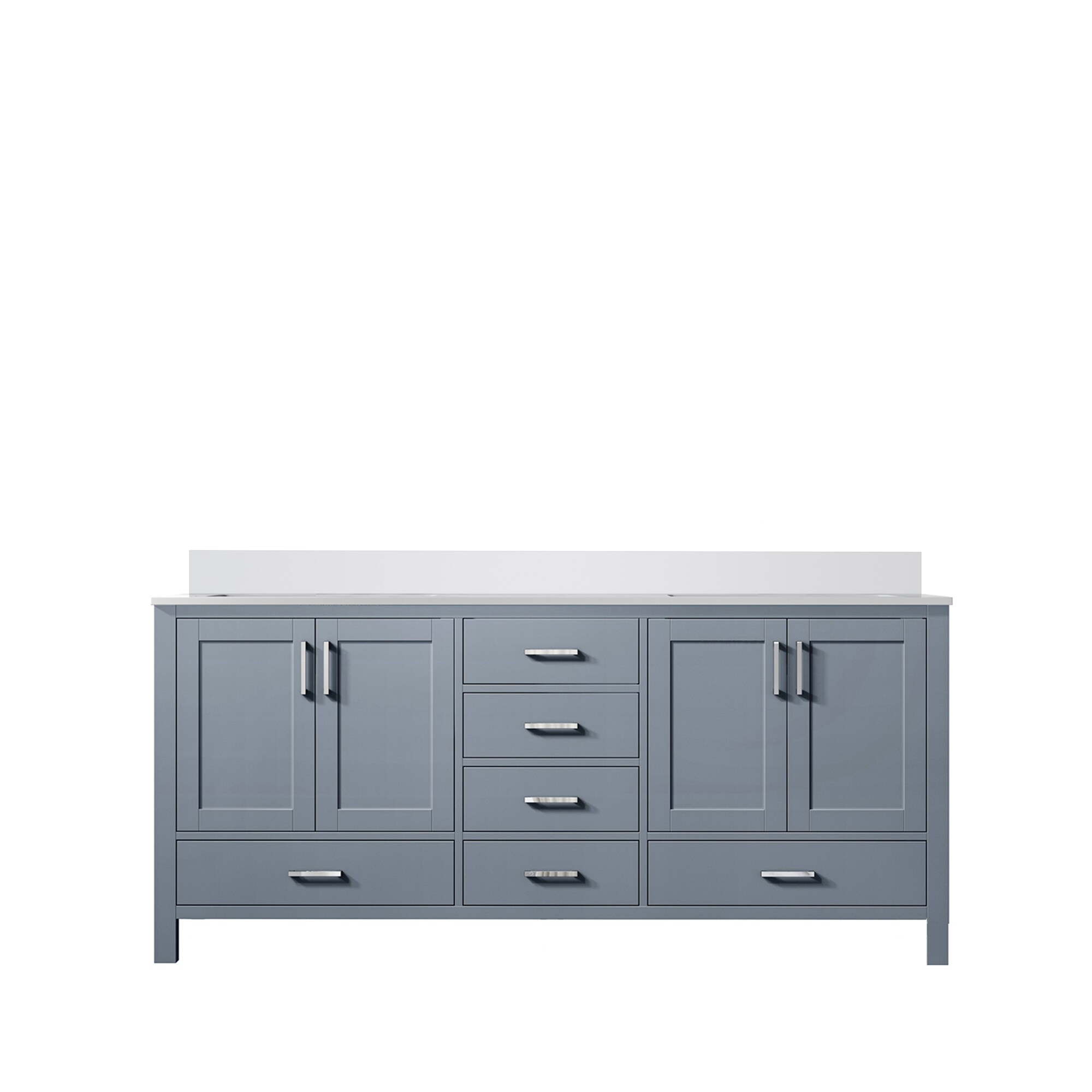 Lexora LJ342260DBWQ000 Jacques 60-in Dark Grey Undermount Double Sink Bathroom Vanity with White Quartz Top