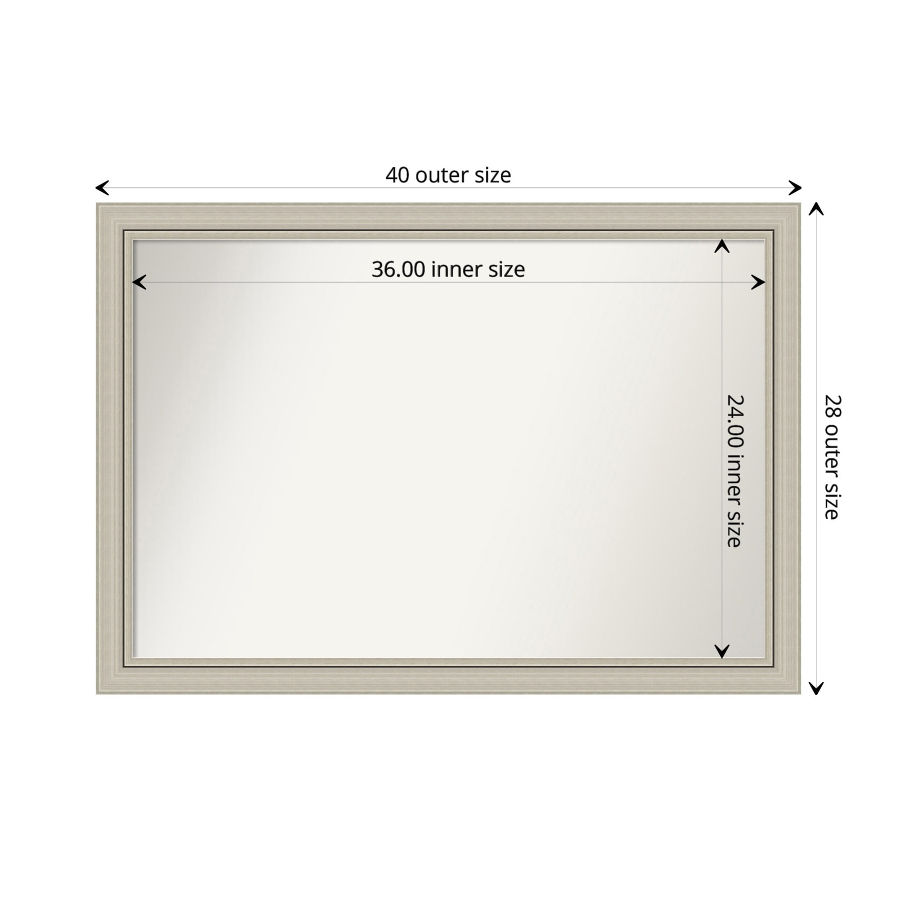 Romano Silver Narrow Wood Framed Full Length Bathroom Mirror