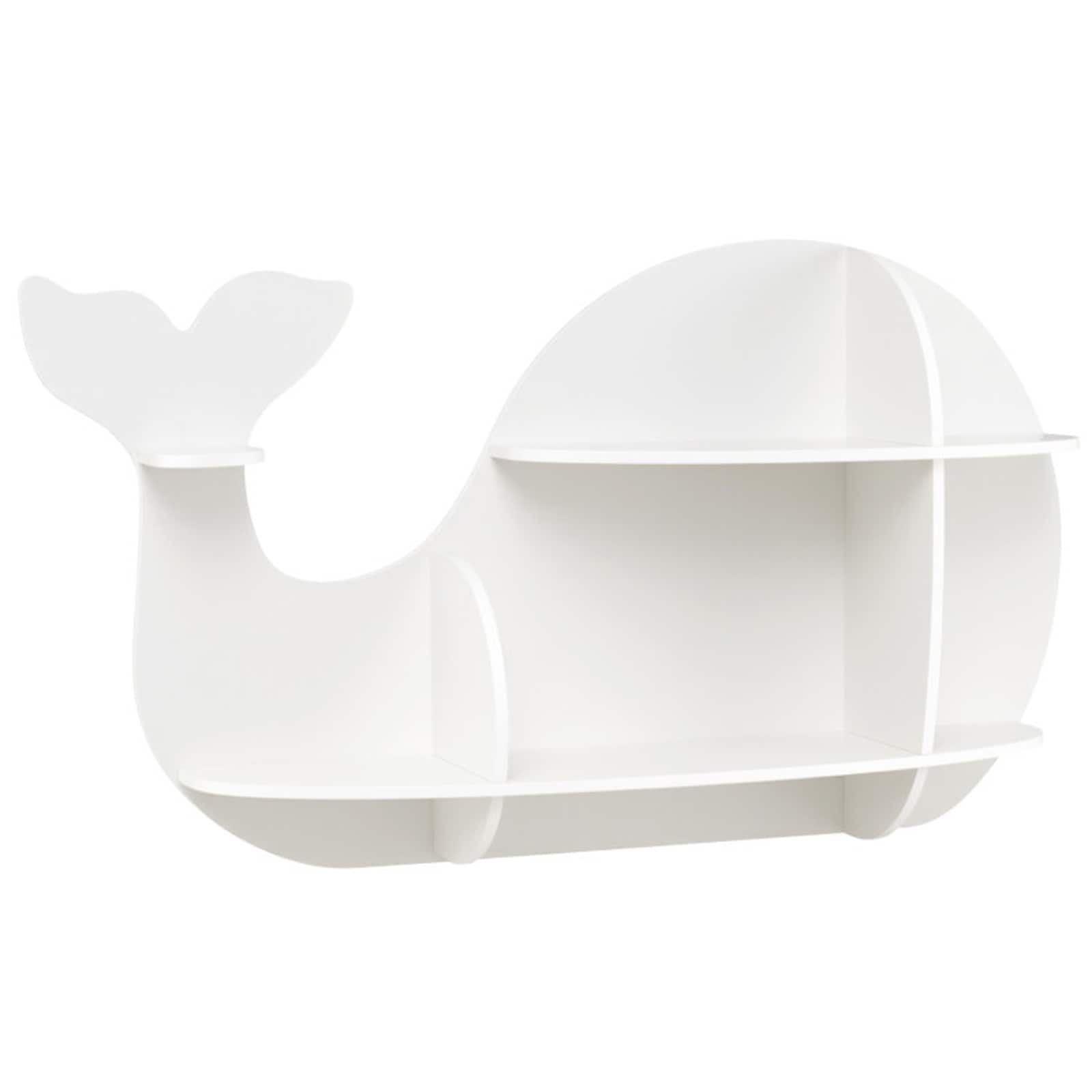 SUGIFT Kids Floating Wall Shelves Set of 2 Wall-Mounted Bookshelf with Dolphin and Cloud Shape Display Storage Rack for Bedroom Playroom Nursery