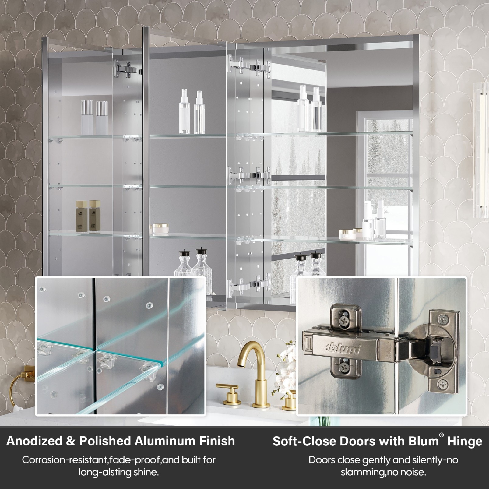 WELLFOR JRA16L24L32 Bathroom-Medicine-Cabinets - View #4