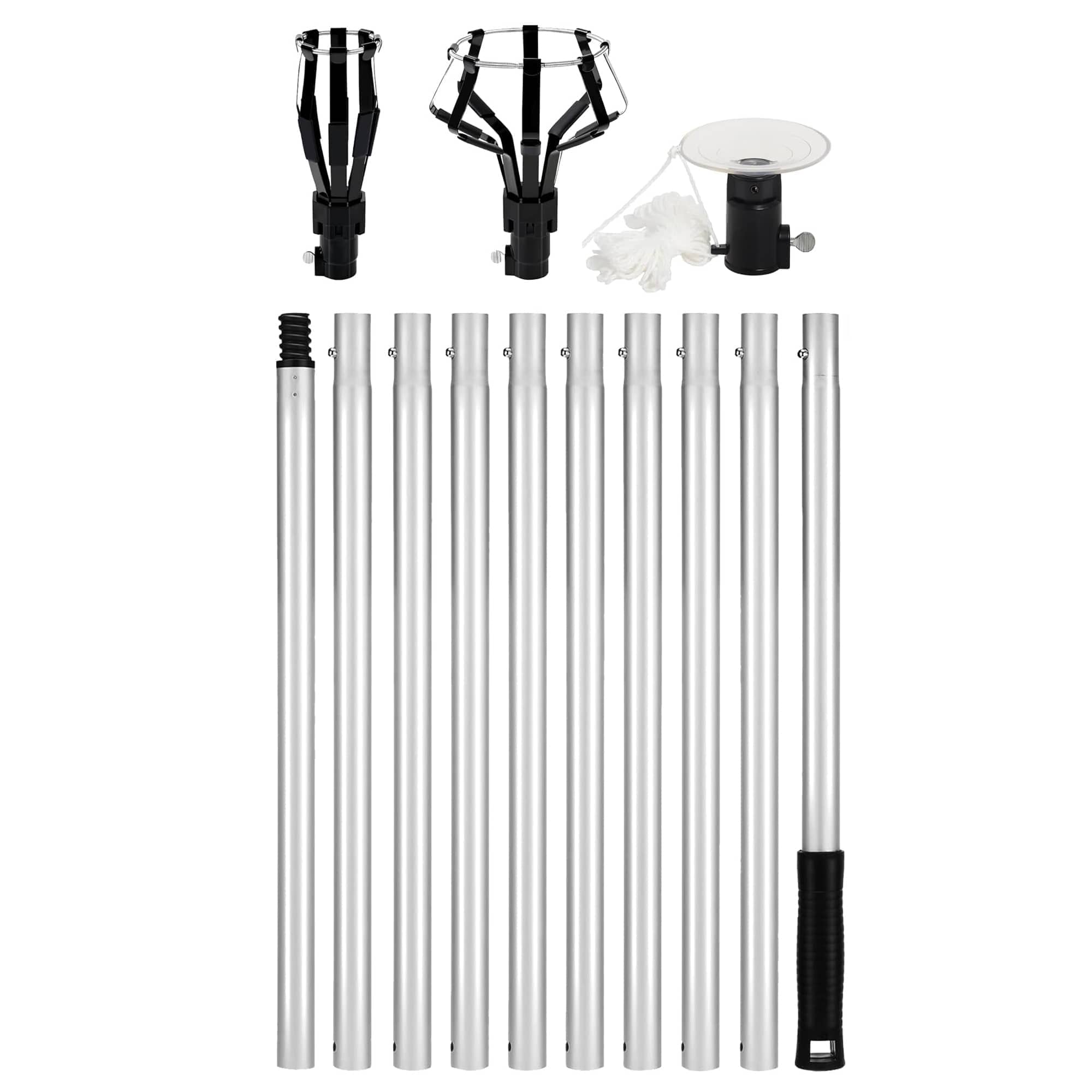 Etokfoks Light Bulb Pole Changer 12FT High Ceilings Recessed Lights Bulb Replacement Tool Extension Pole with Baskets Suction Cup #EFT1004J27