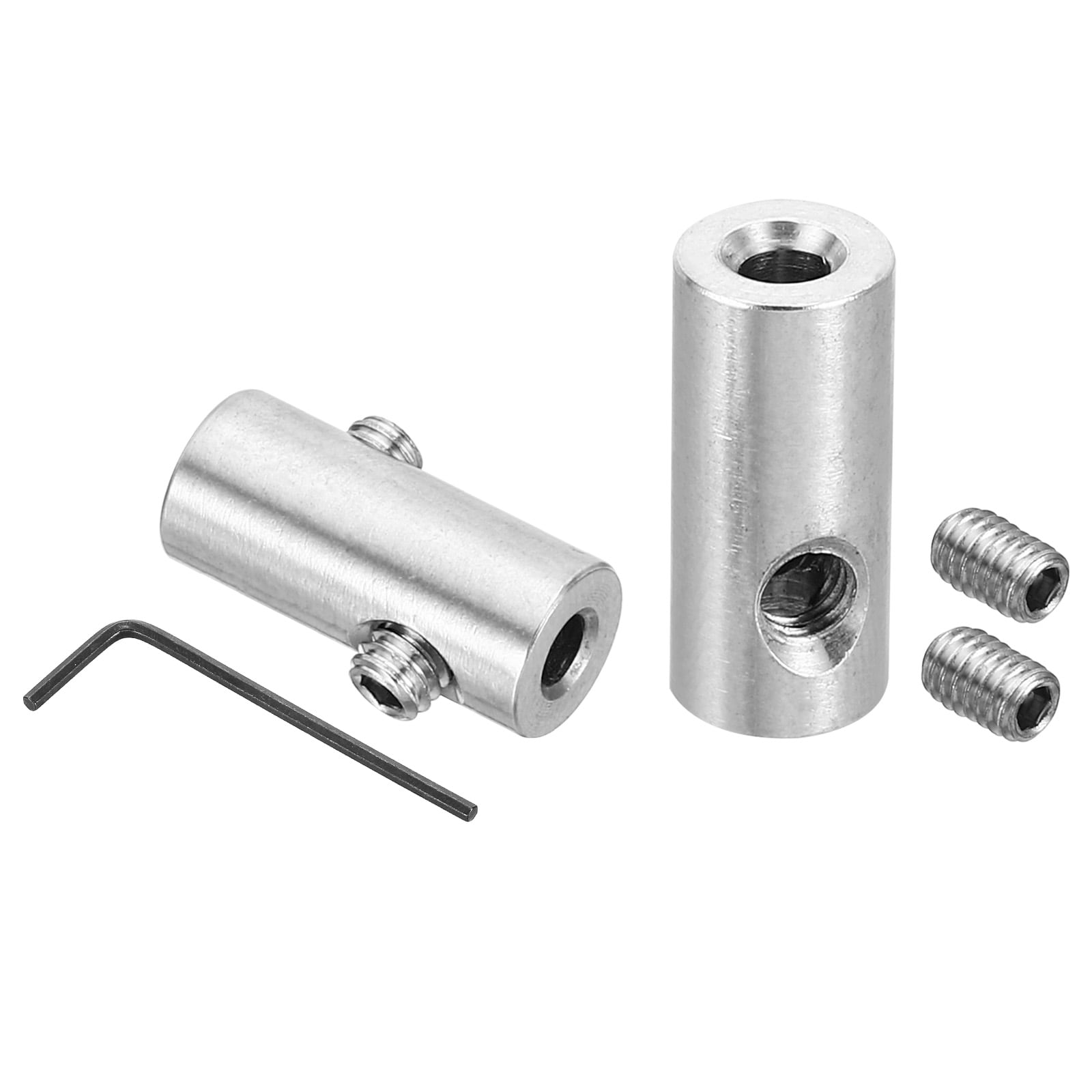 Unique Bargains 3mm Hole Wire Rope Clipssets 2pcs 304 Stainless Steel Double Holes Lock Cable Clamps Clip with M4 Hexagon Screws Spanner for Cable Fitting Silver #S26042800UX4474